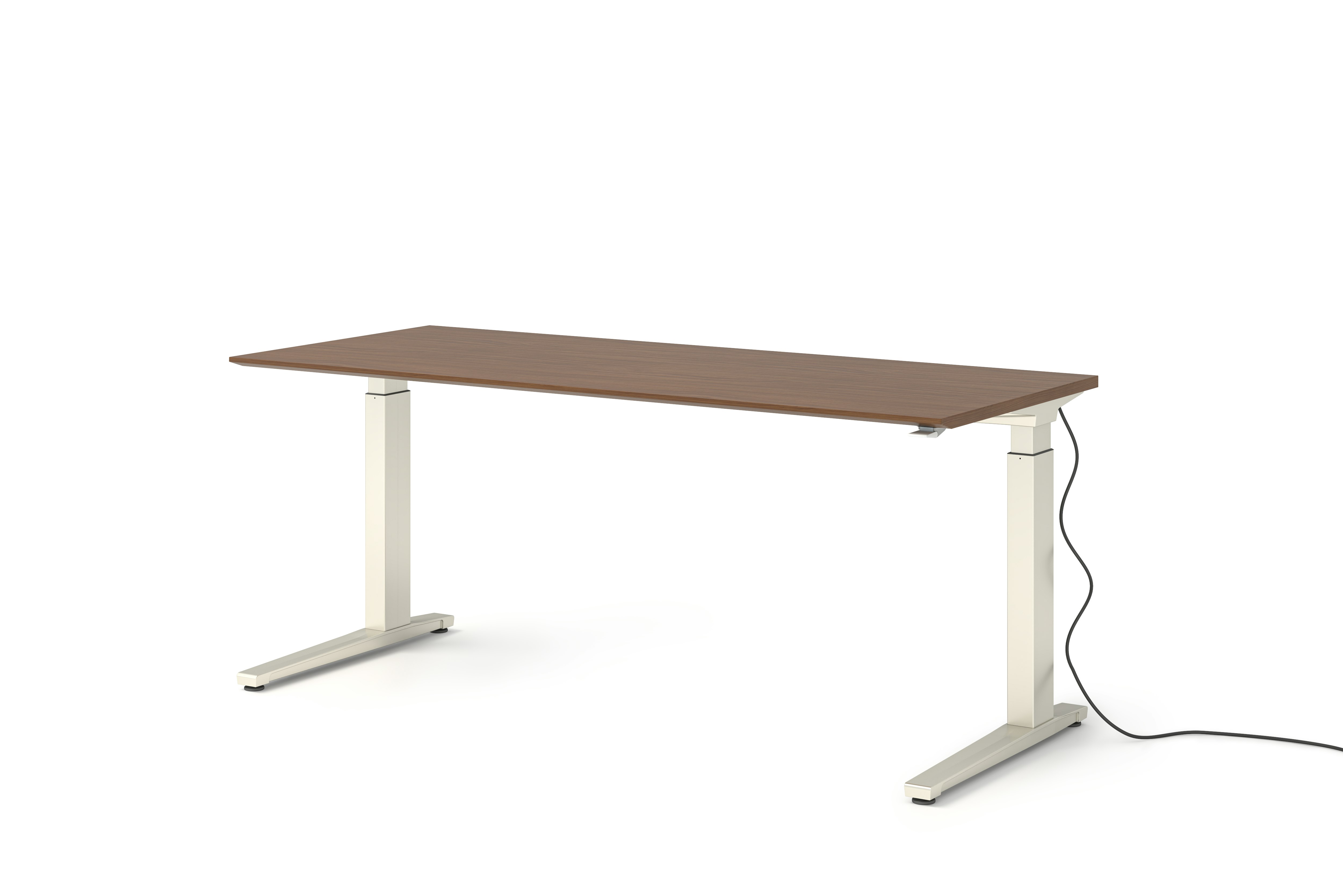 Renew Sit-To-Stand Desk - 29x70,  Veneer Walnut White,  Standard Power