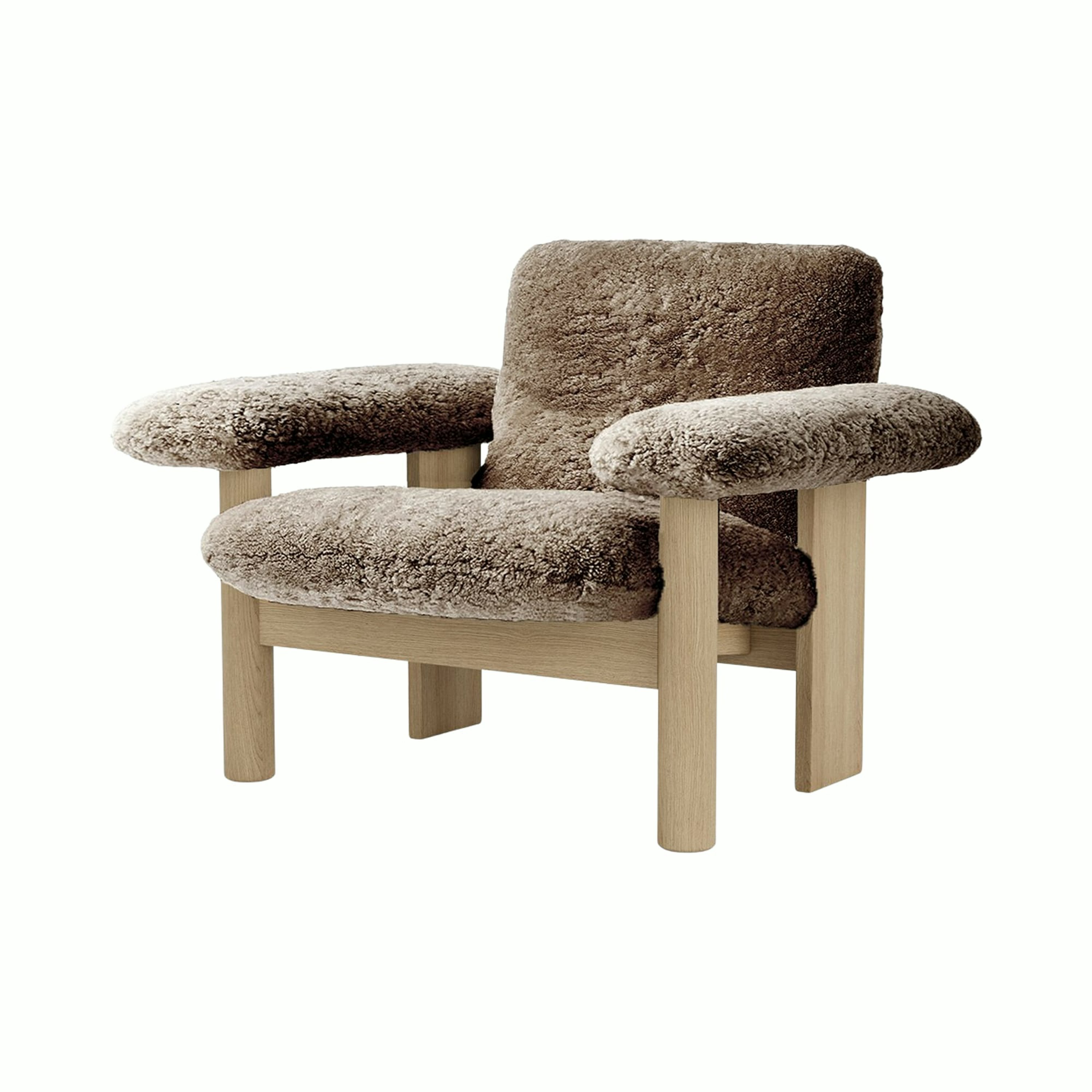 Brasilia Lounge Chair - Low Back, Natural Oak, Sheepskin, Root