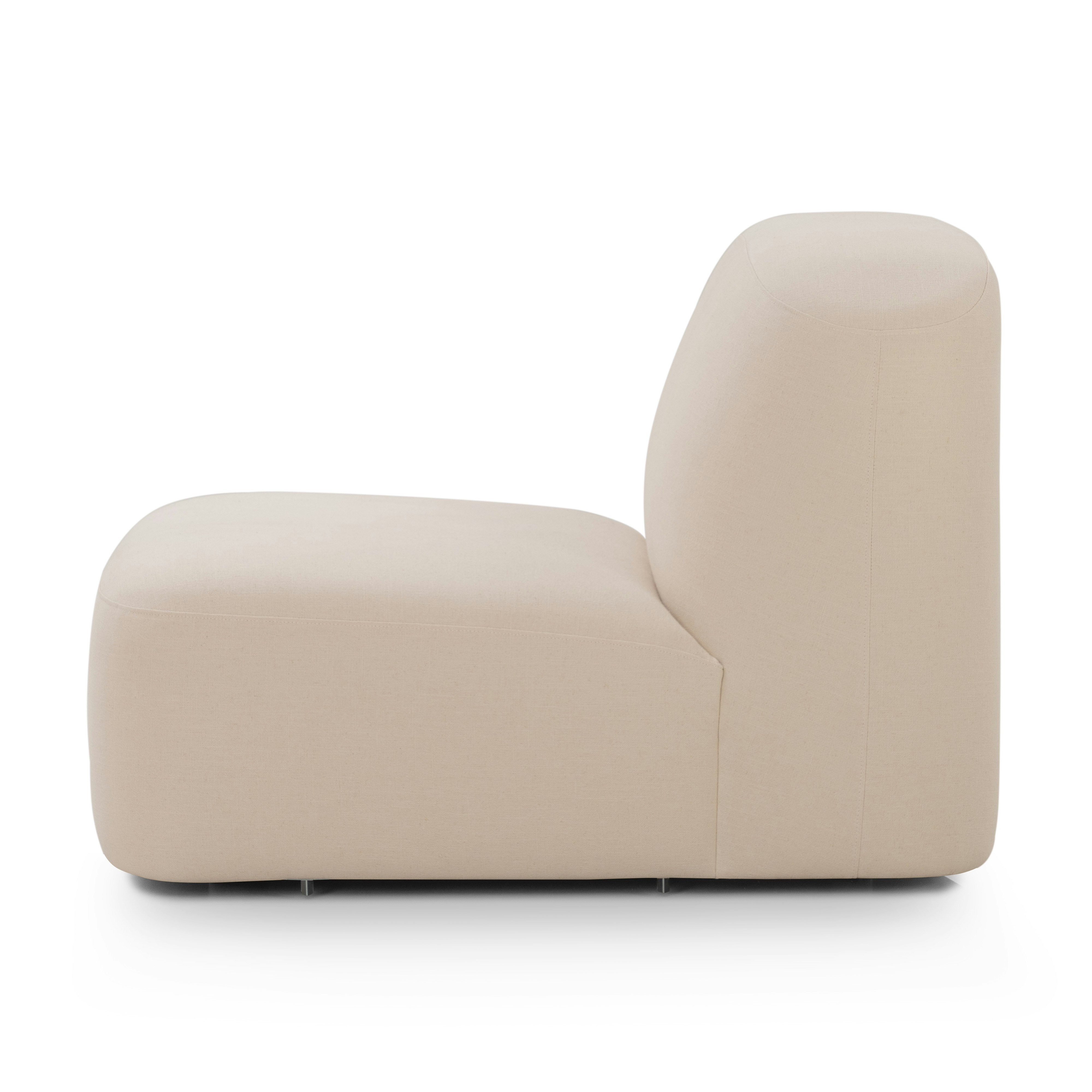 A Muse Sofa in Oat viewed from the Profile.