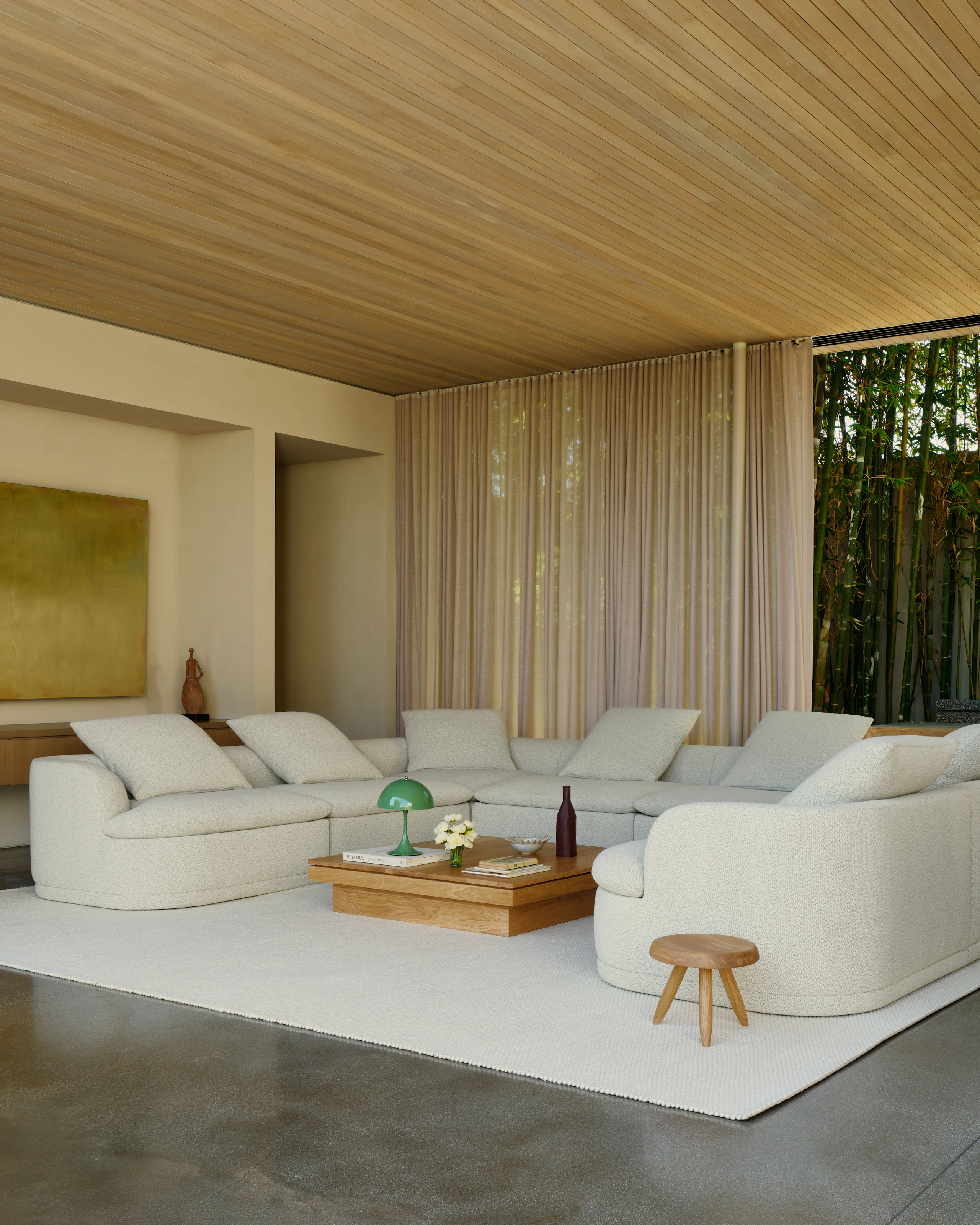 Atlason Composed Modular Sofa U Shape Sectional - Rectilinear, Turf, Cream Melange