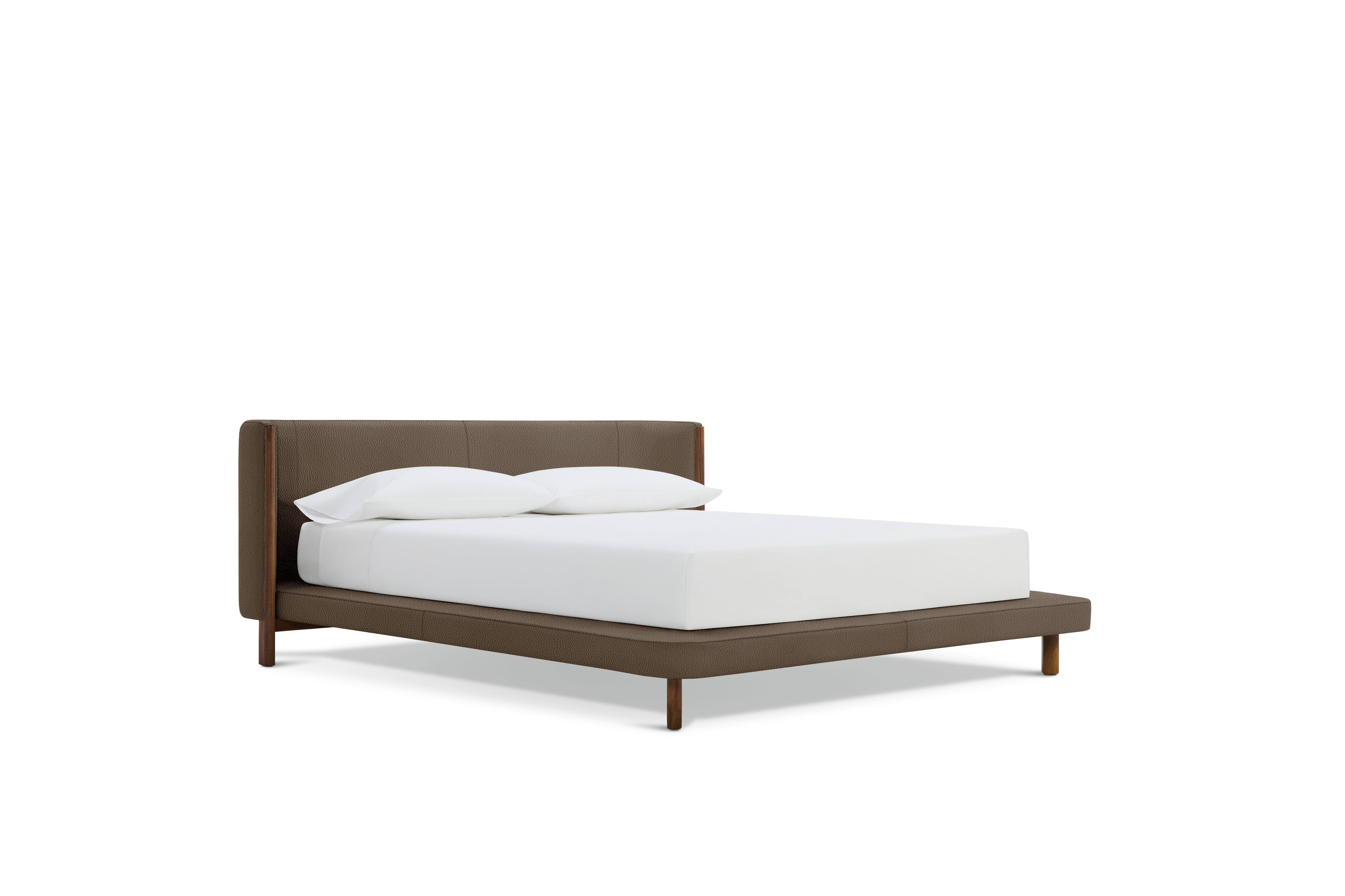 Emmy Bed - Standard, Queen, Walnut, Turf, Ash Brown
