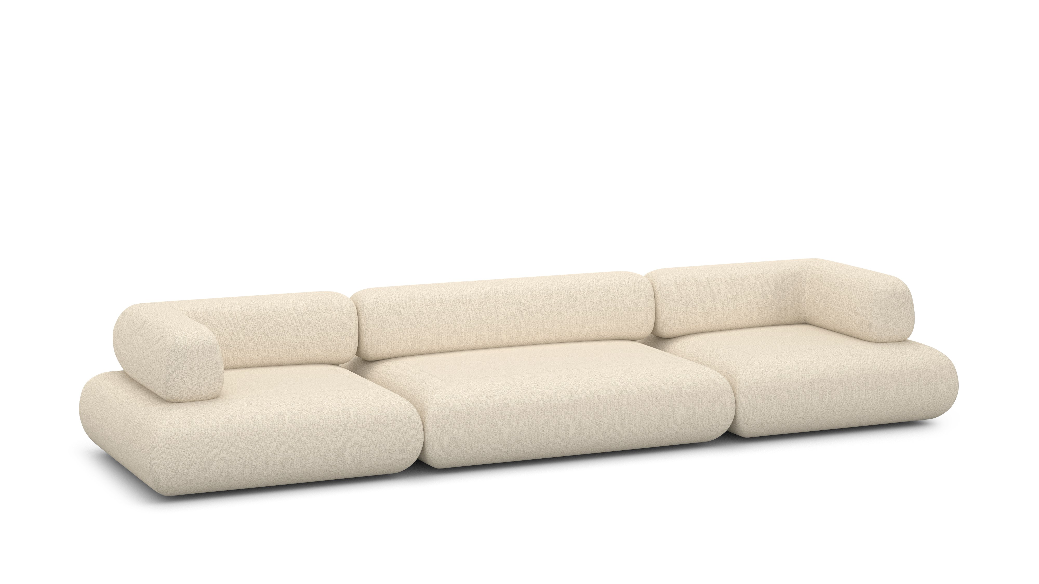 A Sval Sofa in 3 Seater, Turf, Cream viewed from an angle.