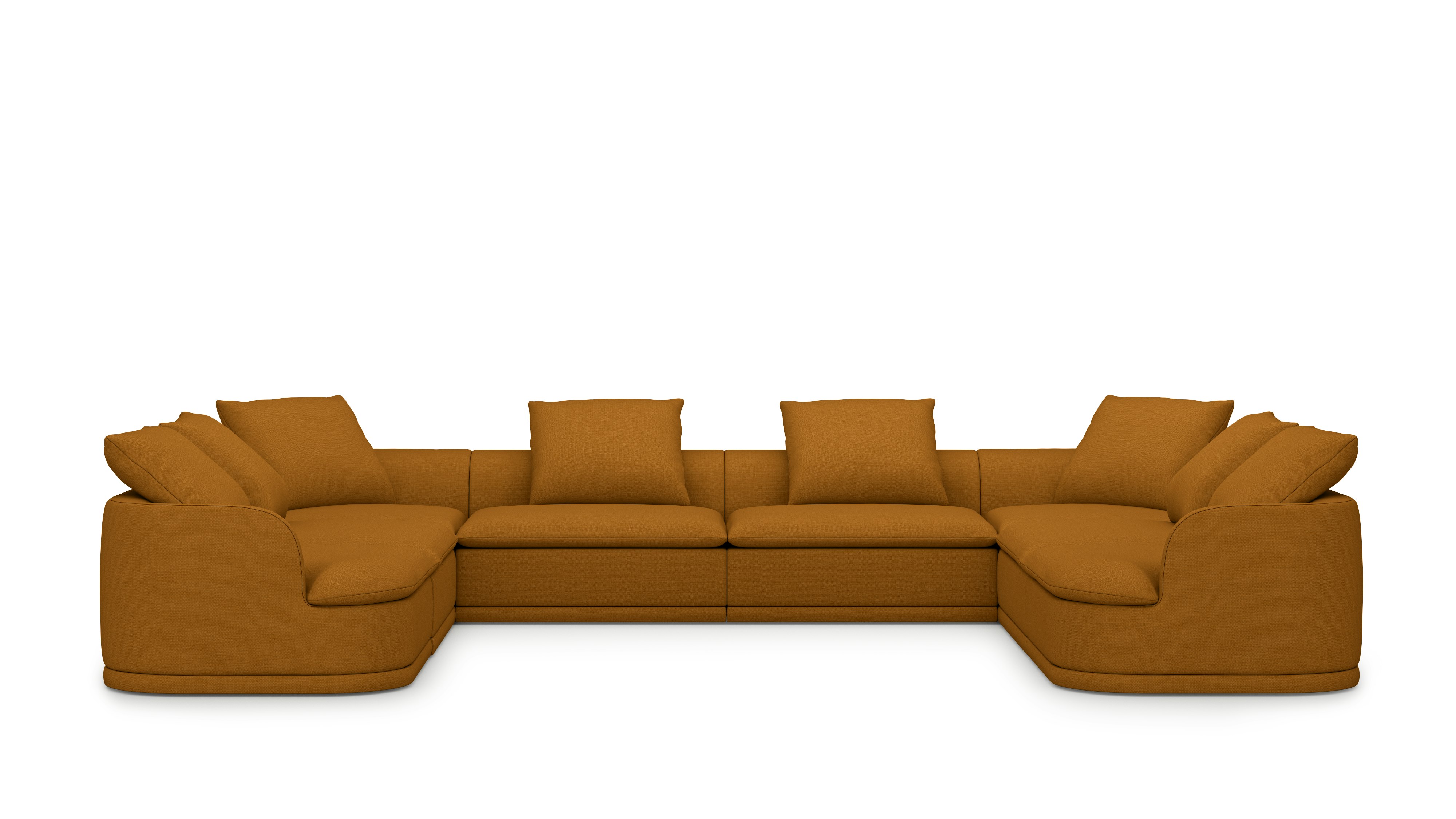 An Atlason Composed Modular Sofa U Shape Sectional in Mode: Nutmeg viewed from the front.