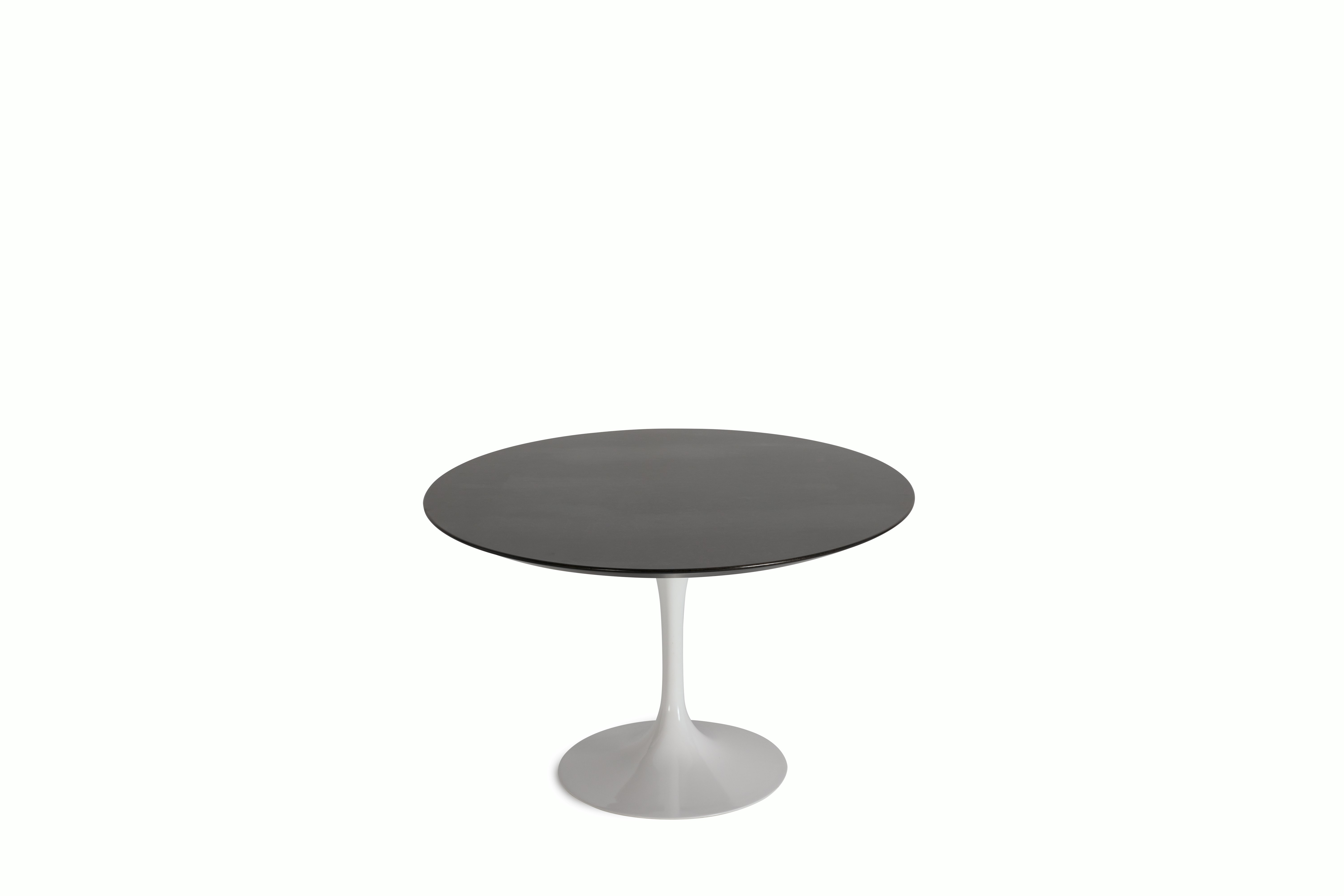 Saarinen Lounge Table - 42 Inch, Veneer Topo Noir, White Base