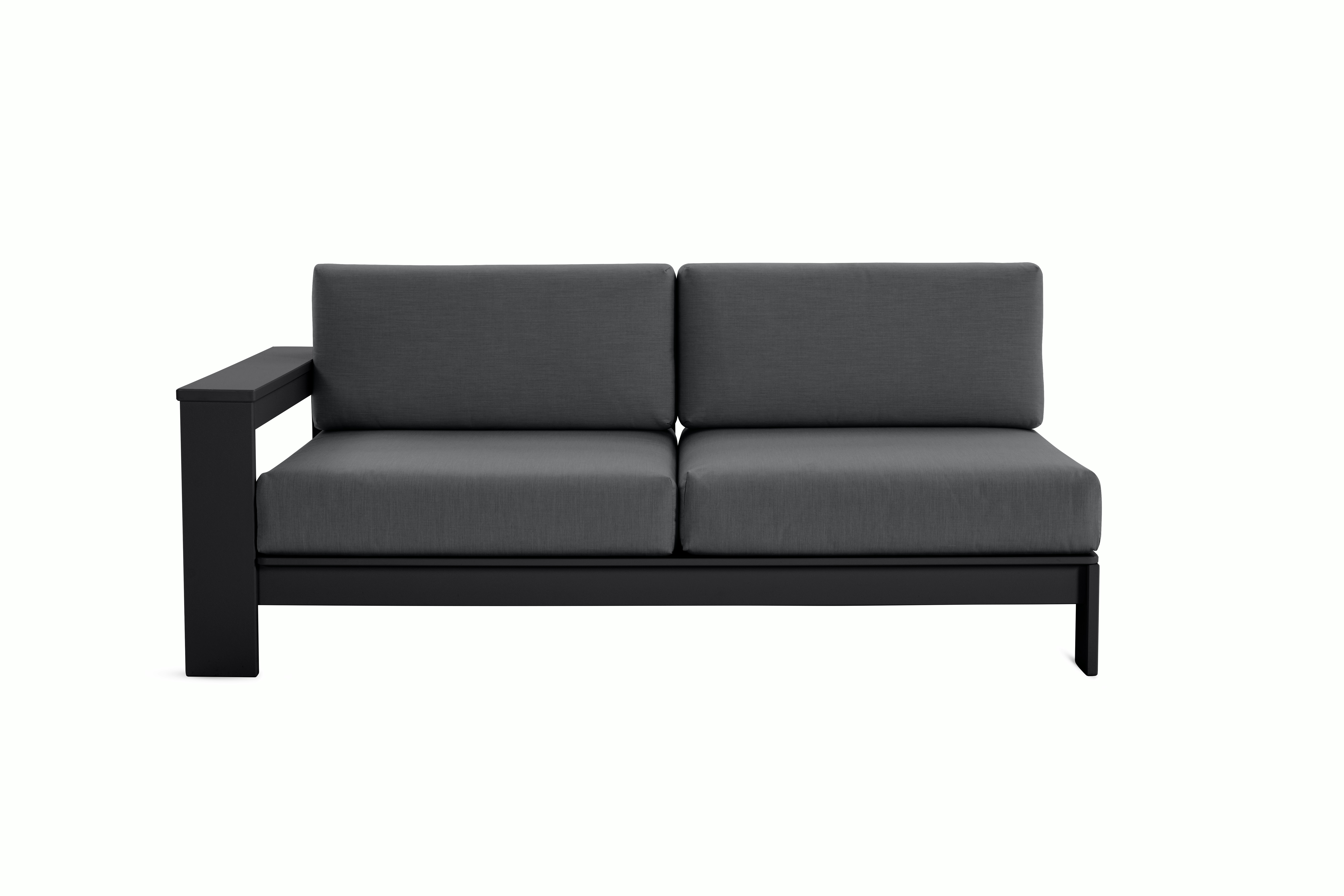 Pepin One Arm Sofa Module - left,   black,   charcoal