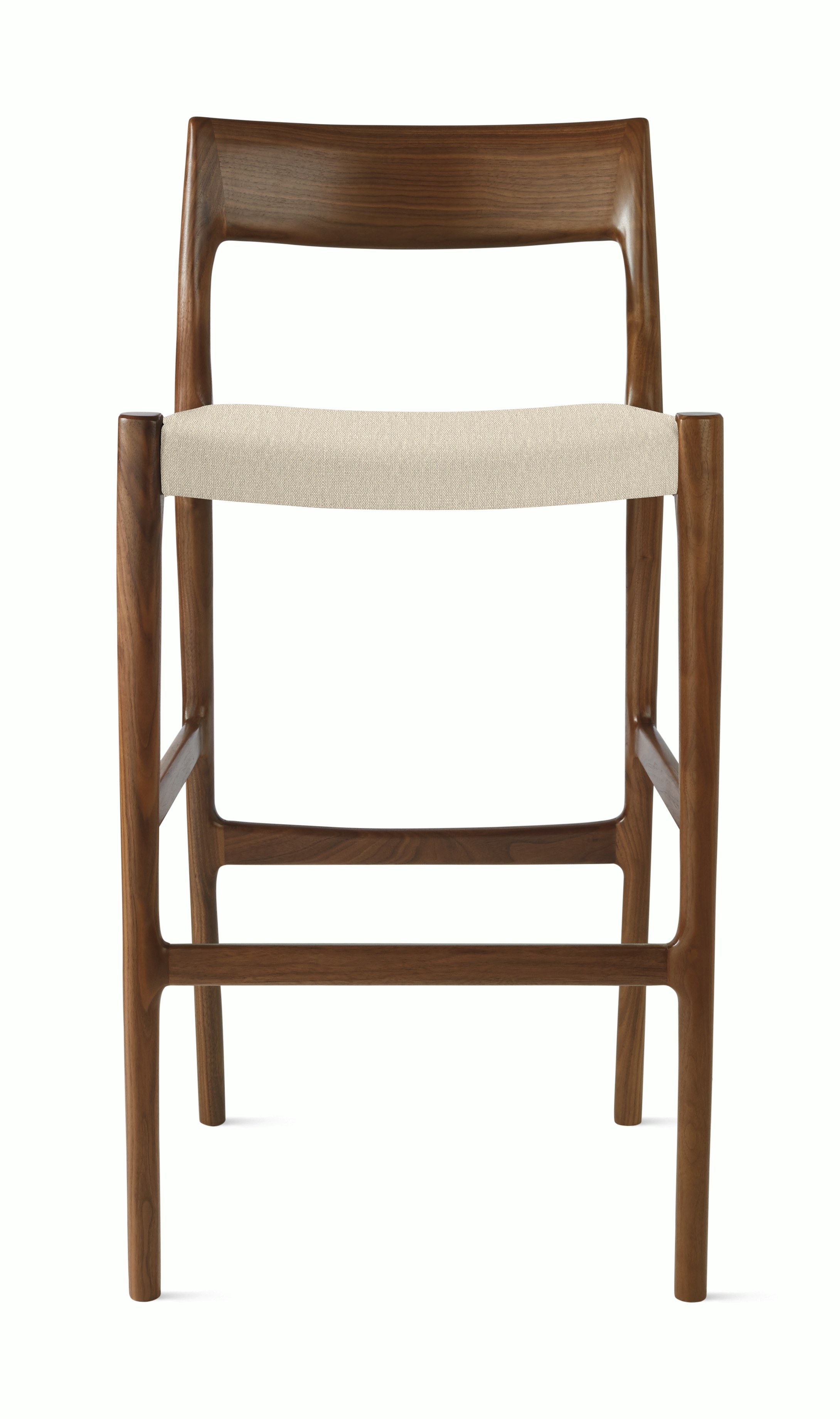 Moller Model 77 Stool  - Bar in Album Linen Gentle and Walnut