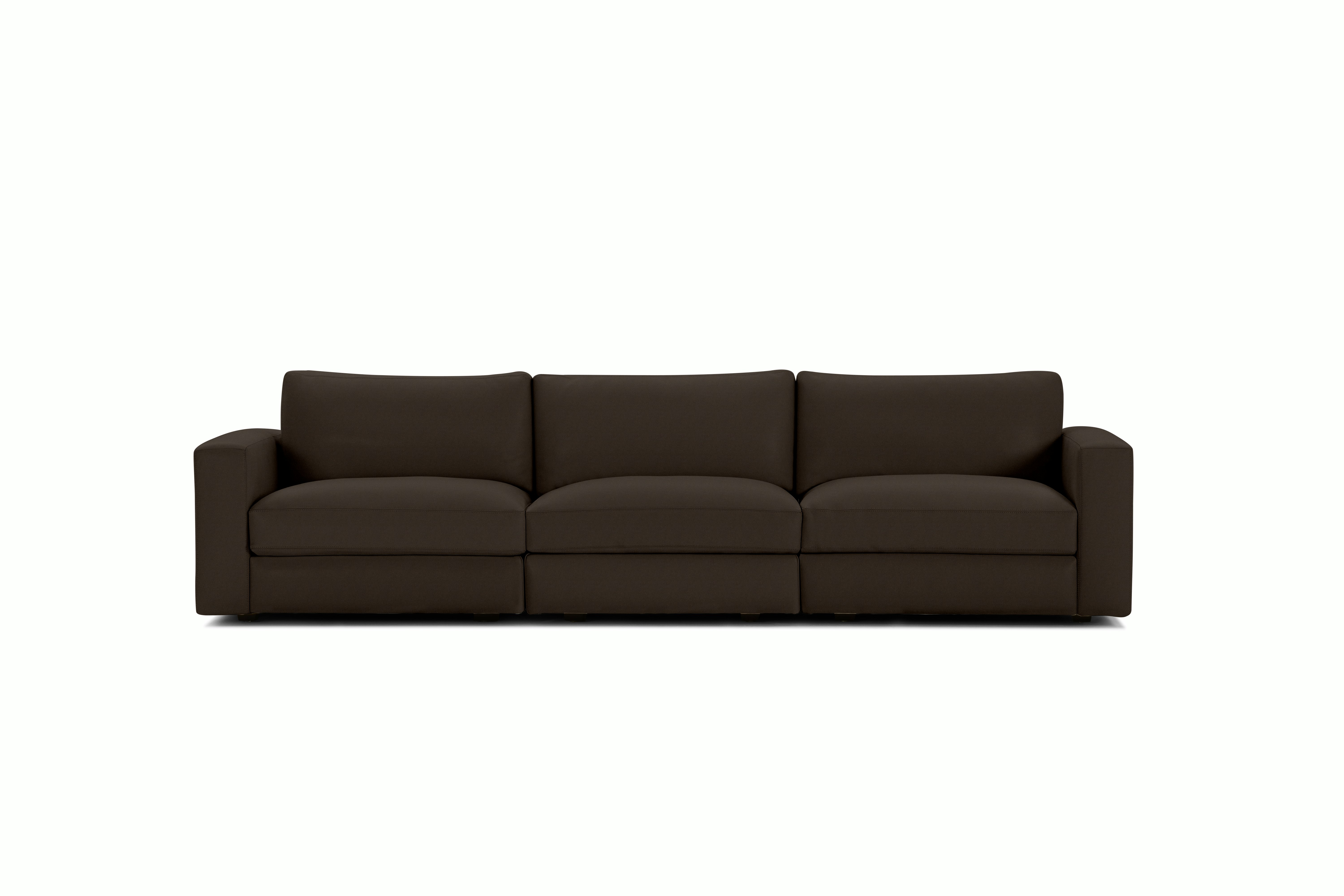Reid Sofa - Three Seater,  Prone Leather,  Java,  1" Block"