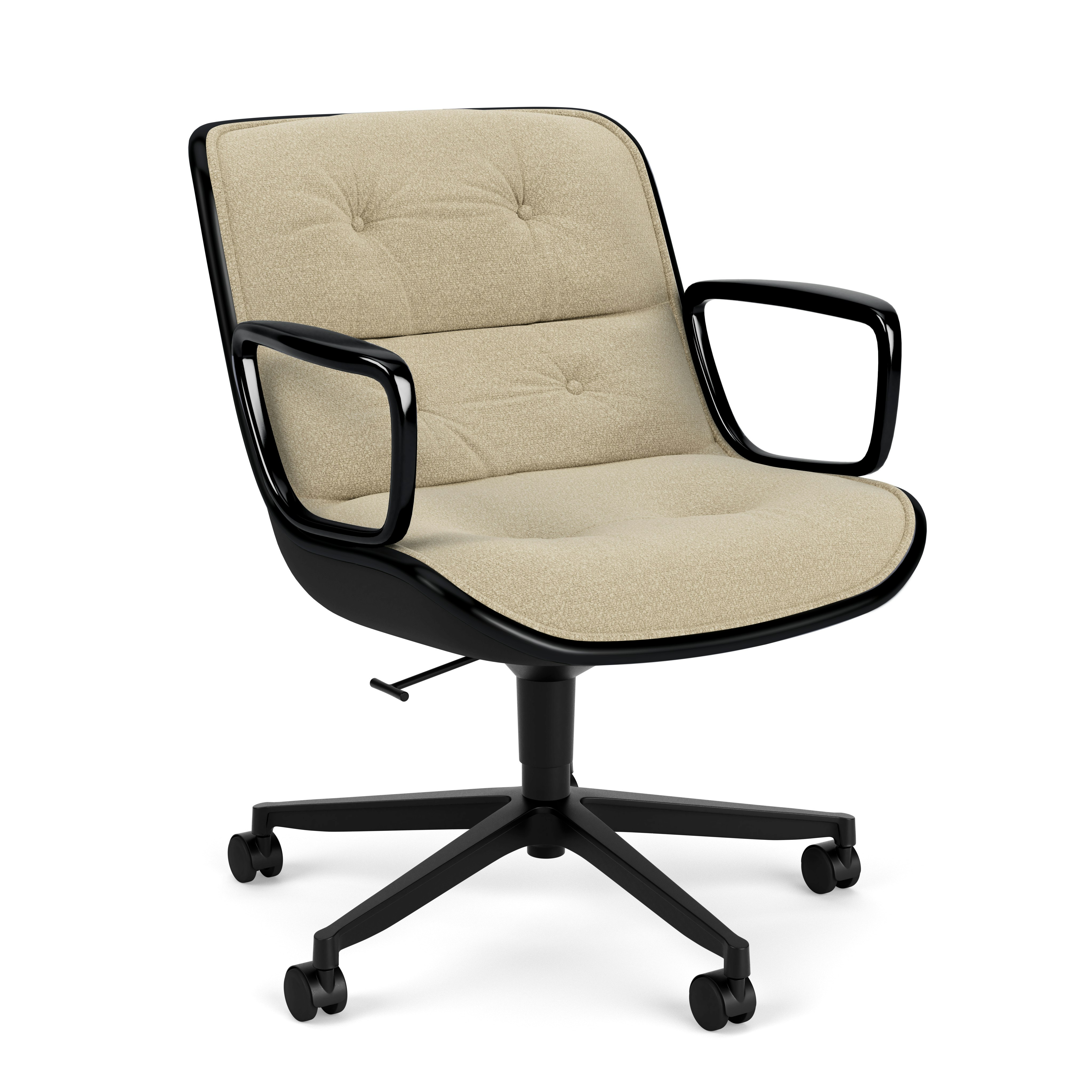 Pollock Executive Armchair - 5 Star, Black, Knoll Boucle, Neutral