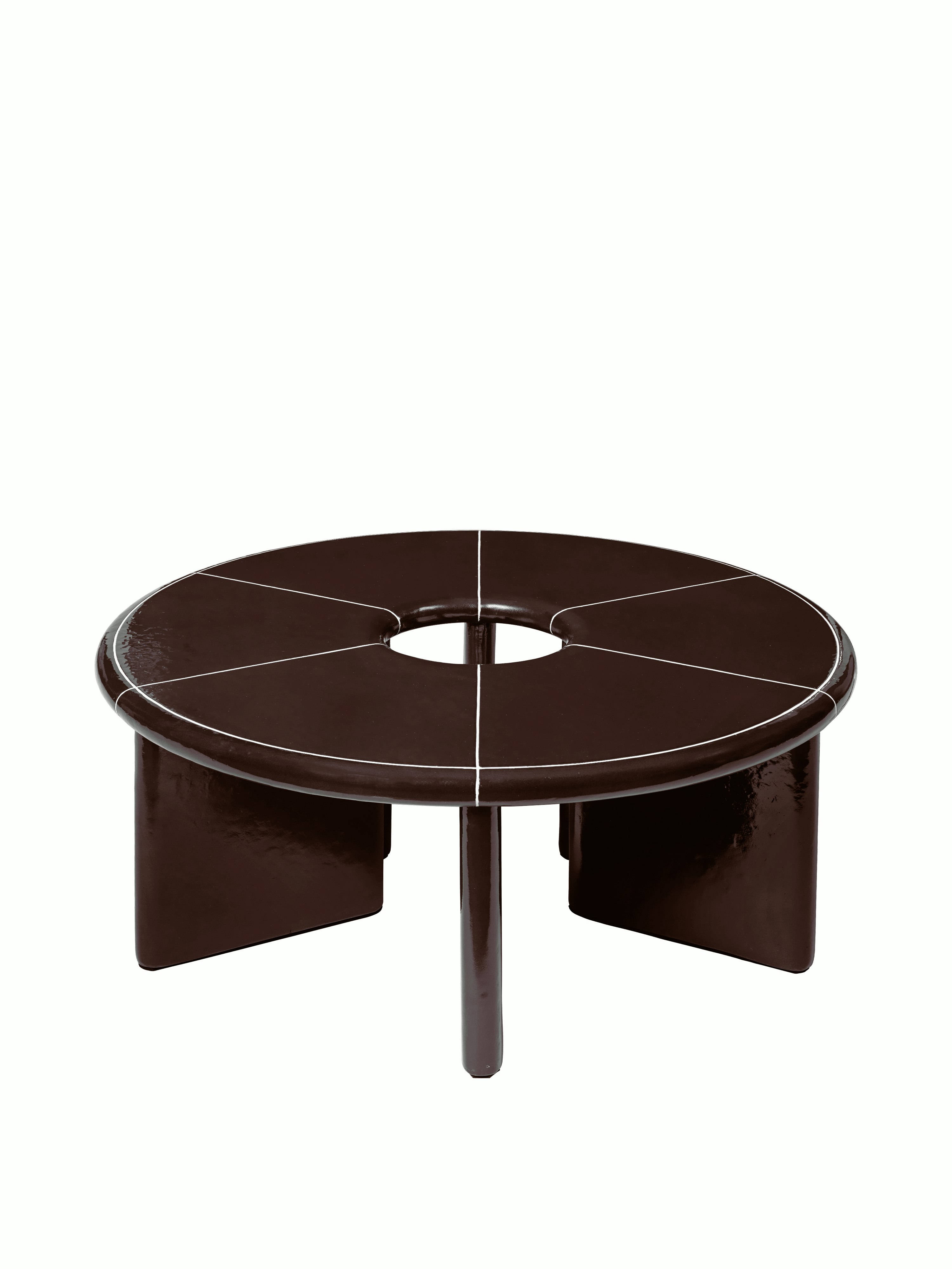 Deya Coffee Table in Chestnut Brown viewed from above