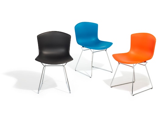 Bertoia Molded Shell Shell Side Chair Chrome Base 