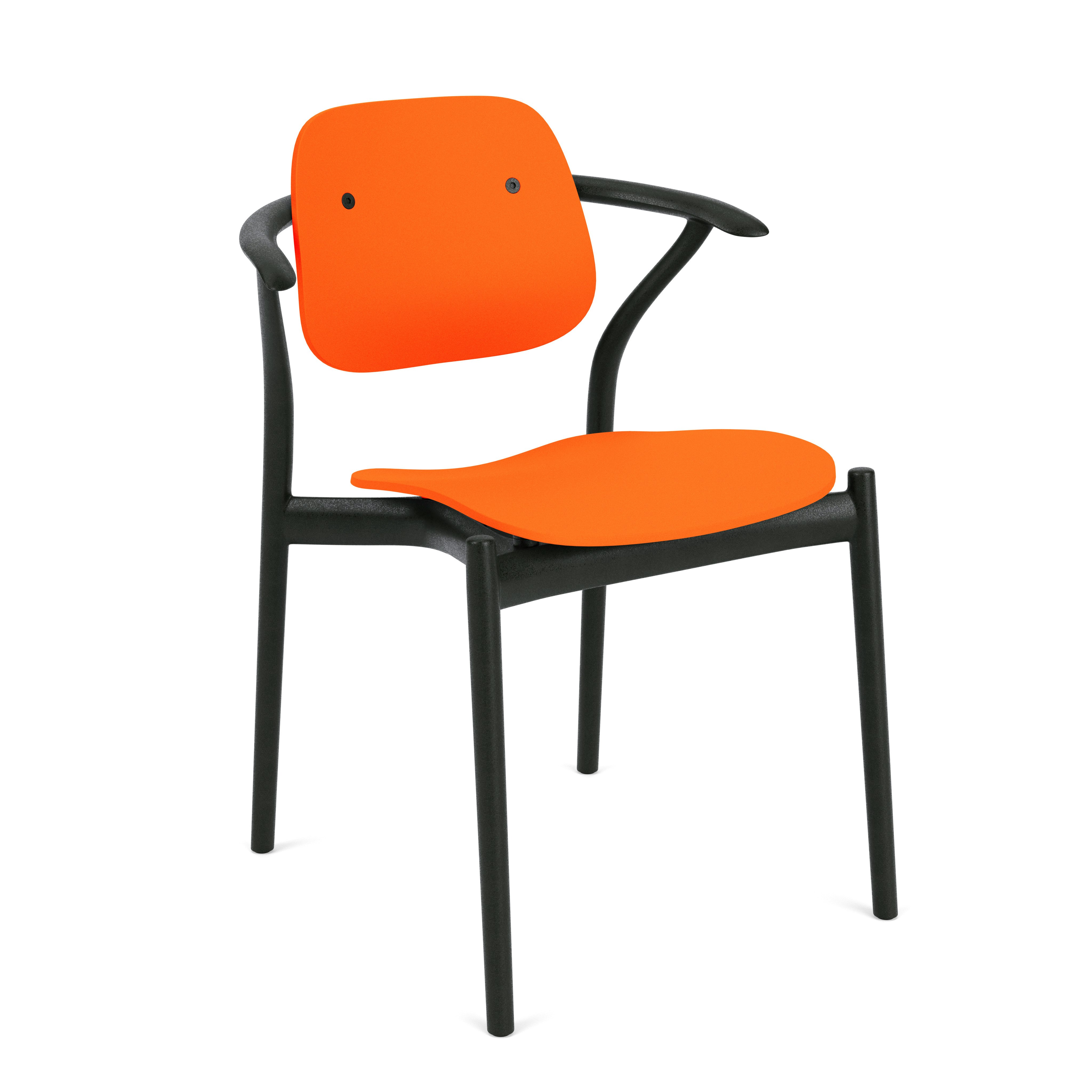 Iquo Stacking Arm Chair - Red Orange