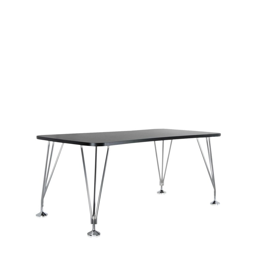 Max Desk - 160x80cm Slate Top, Chrome Base, Glides