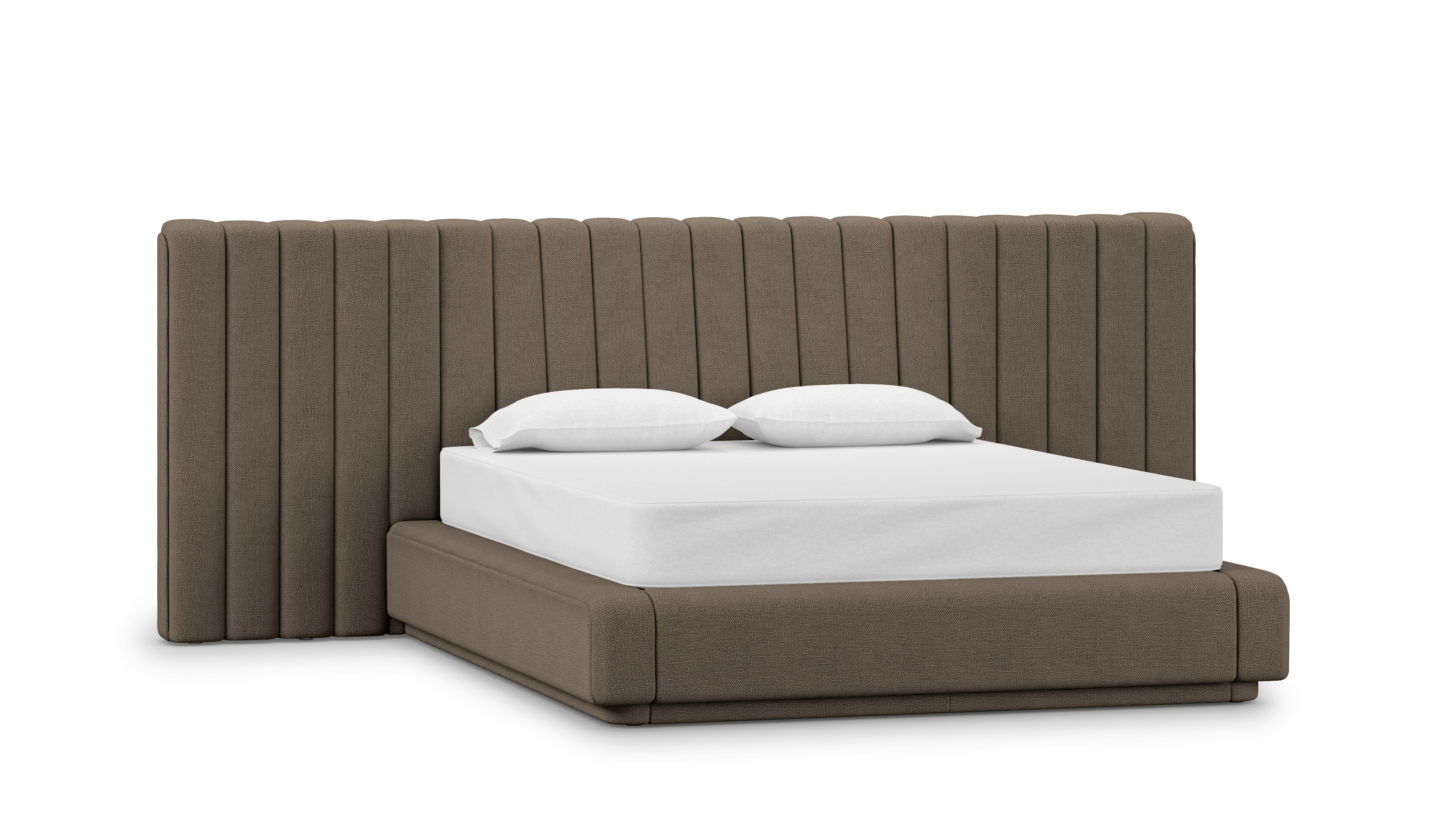 Ostling Bed - Queen,  Wide,  Pebble Weave,  Bark