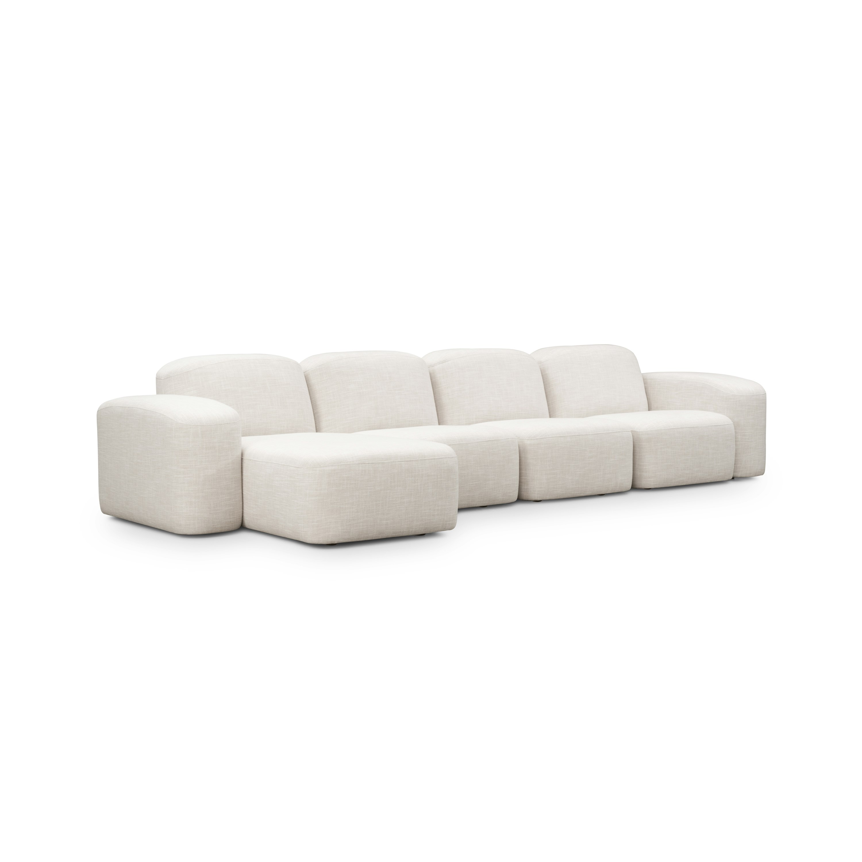 Muse Sectional Chaise - 4 Seater, Byron, Oyster, LAF