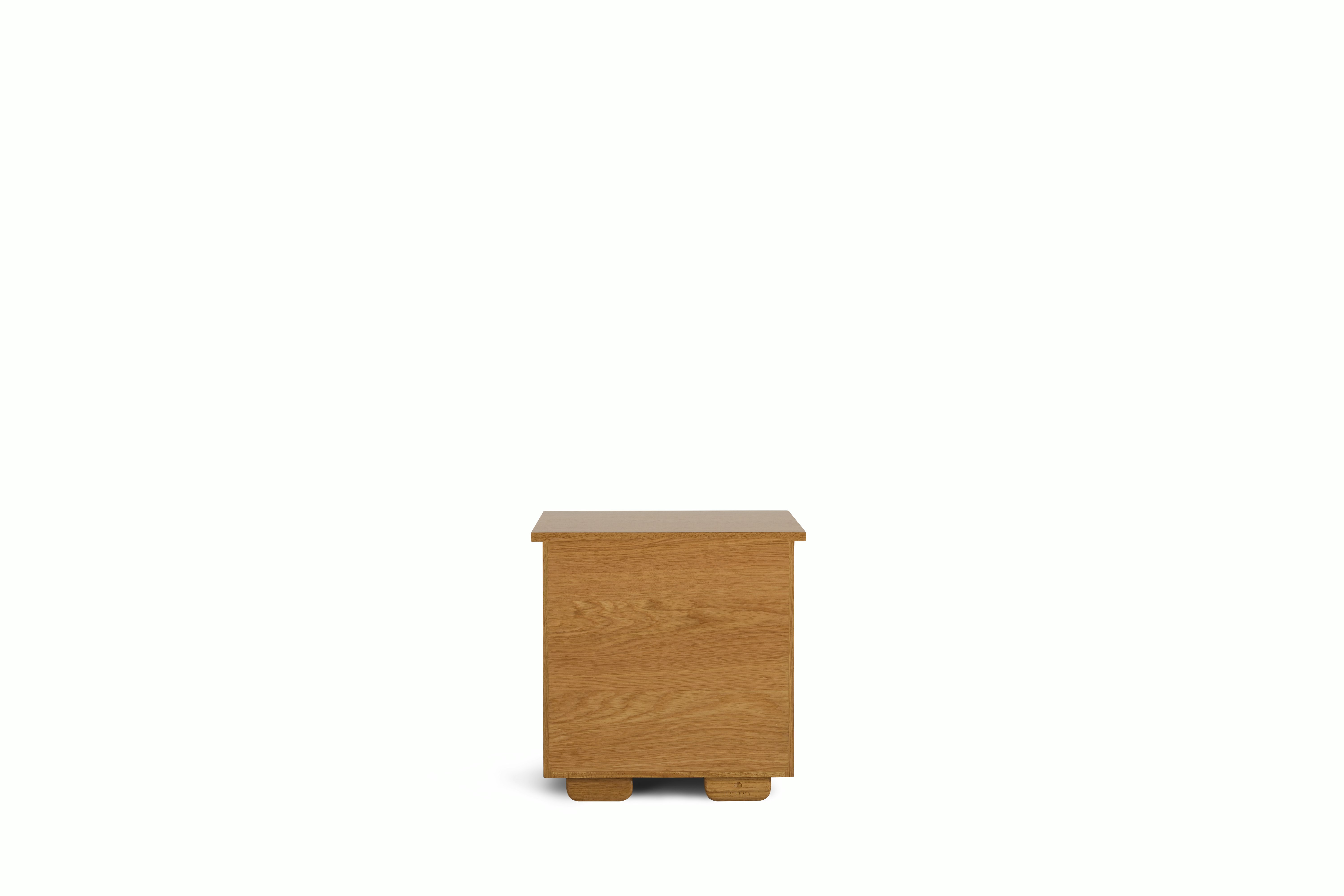 Woven Nightstand - 1 drawer,  door opens left,  oak