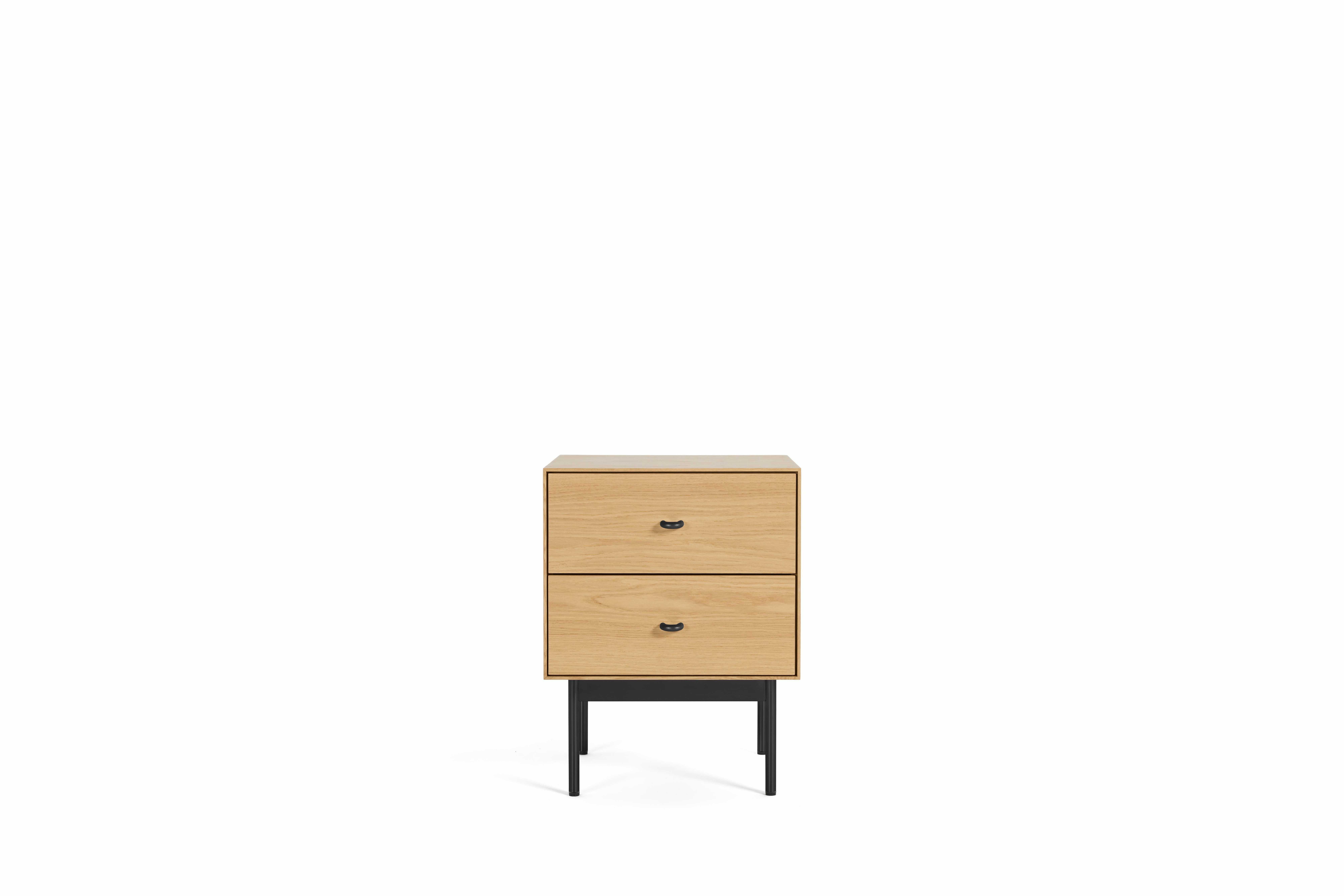 Loop Bedside Table - Large, Oak, Black