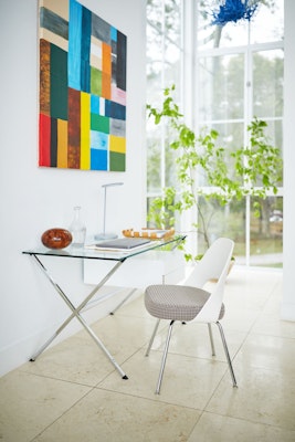 Saarinen Armless Executive Plastic Back Chair Albini Desk Muuto Leaf Table Lamp