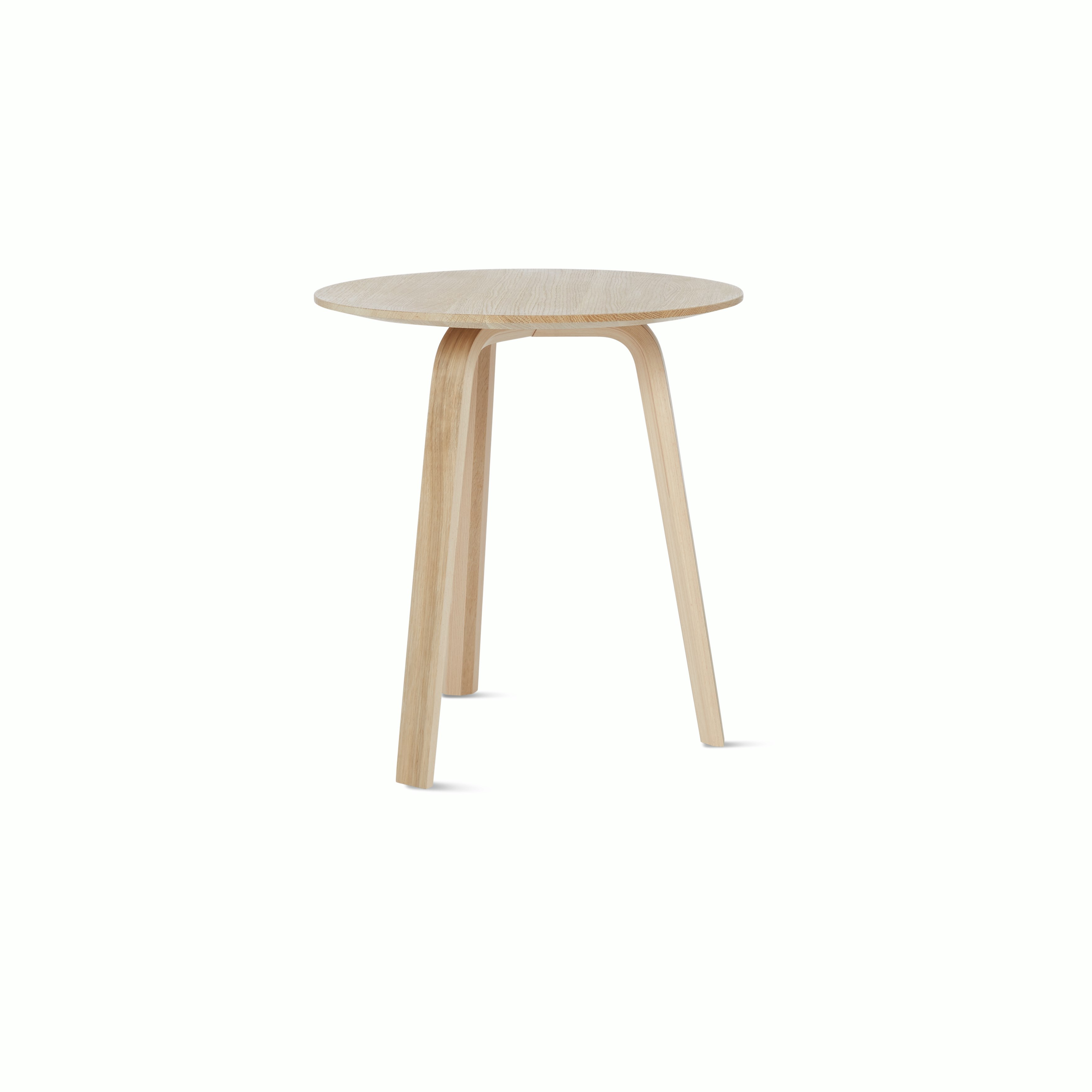 An oak Bella Side Table viewed from an angle