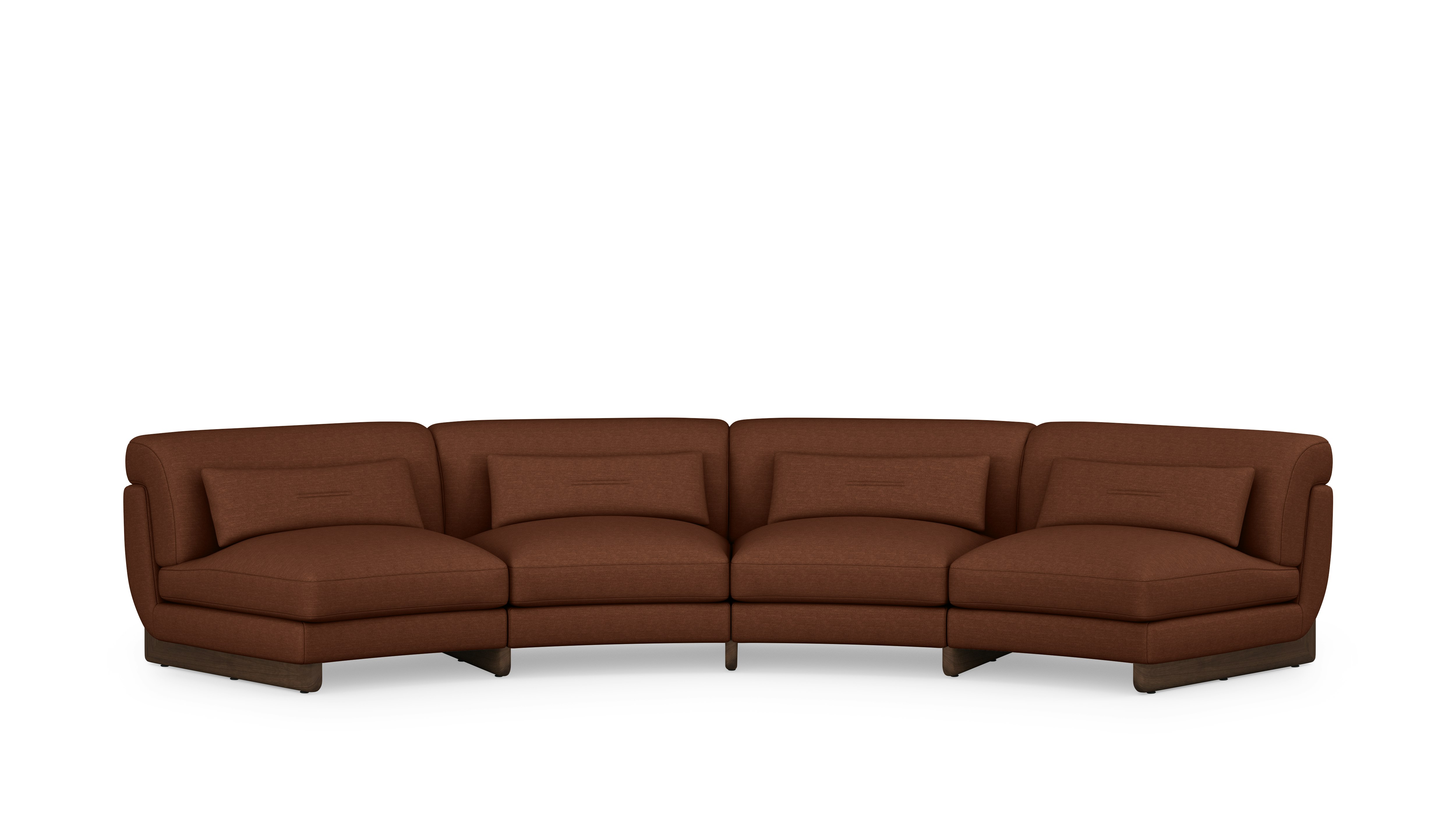 Contra Wedge Sectional - 4 Seat, Mode, Pathway, Walnut