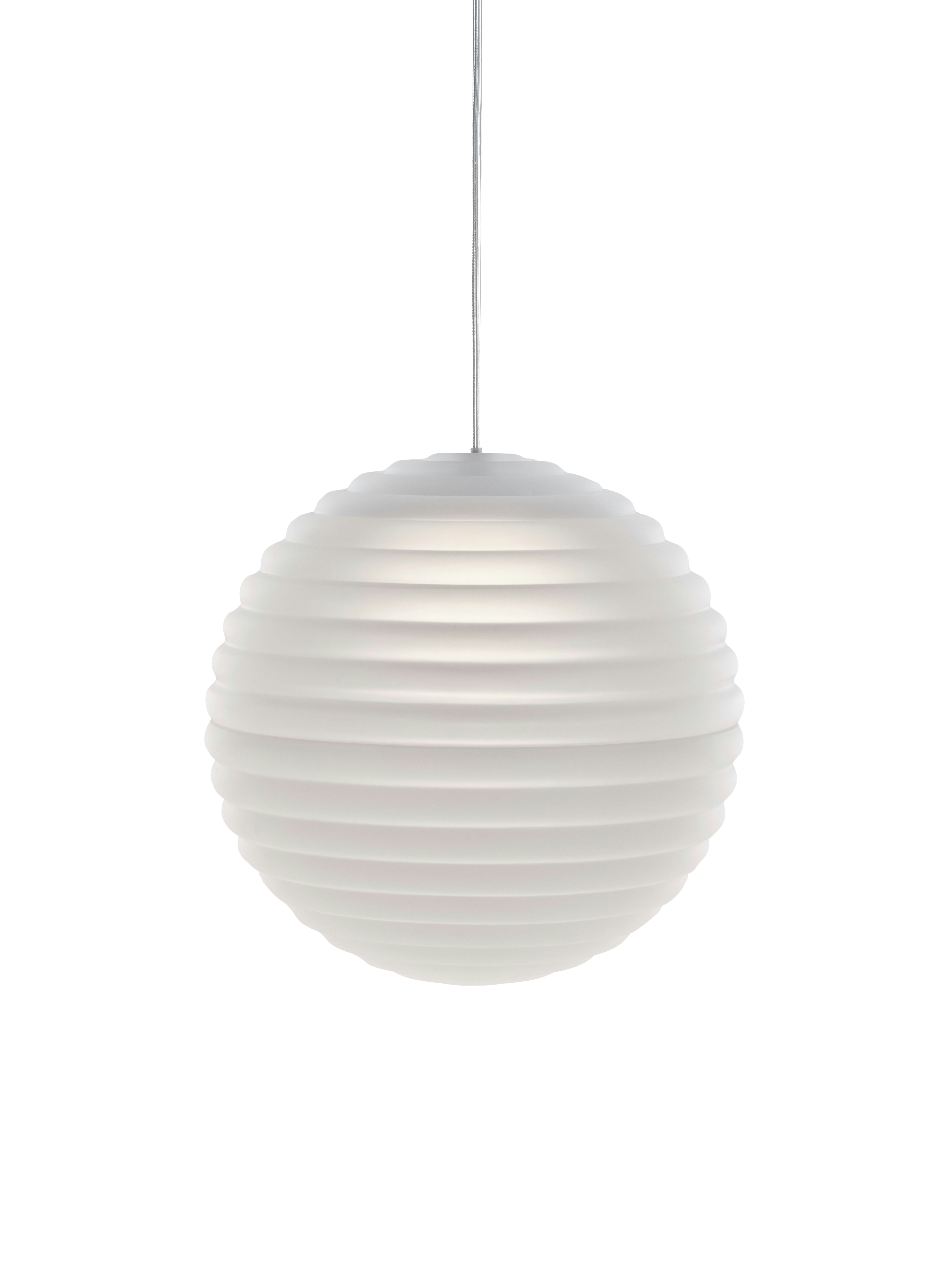 A Press Sphere Pendant in Glass viewed from the front.