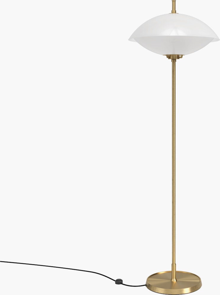 Clam Floor Lamp in Opal and Brass