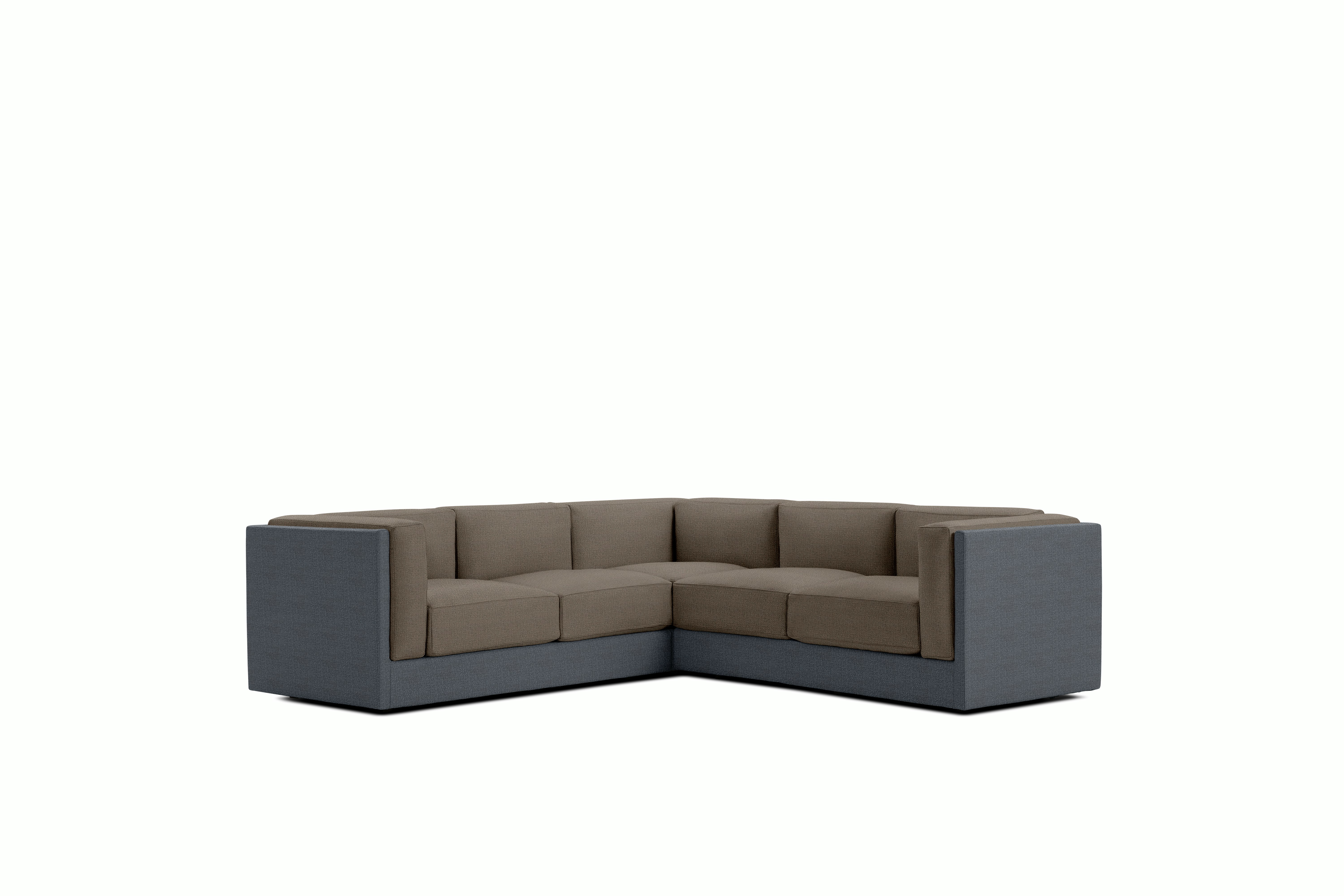 Symme Corner Sectional - Fabric Frame,  Pebble Weave,  Pumice,  Pebble Weave,  Bark