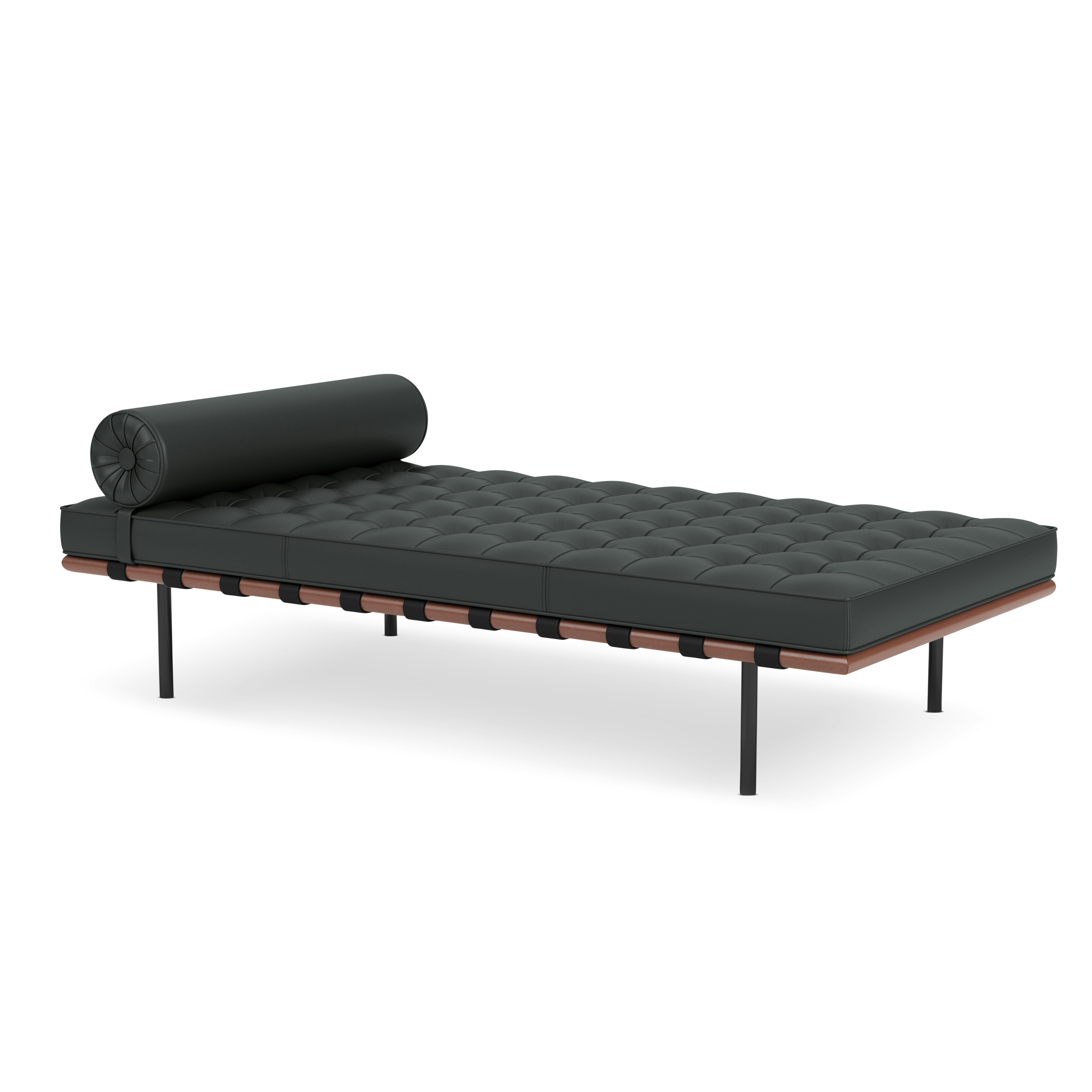 Barcelona Couch in Sabrina Leather,  Thundercloud,  Black