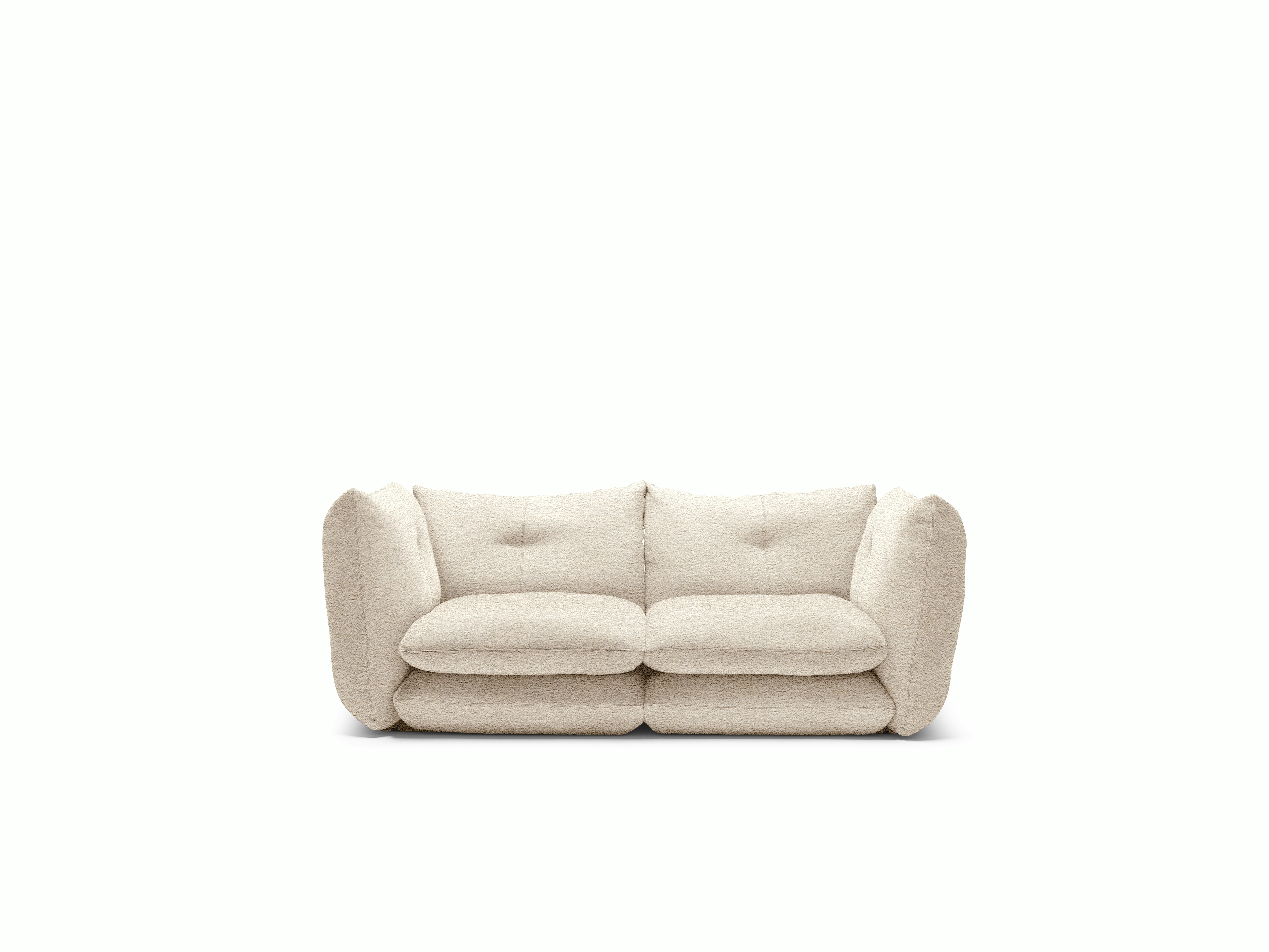 Pillo Sofa -  Two Seater,  Standard or Deep,  Curly,  Ivory