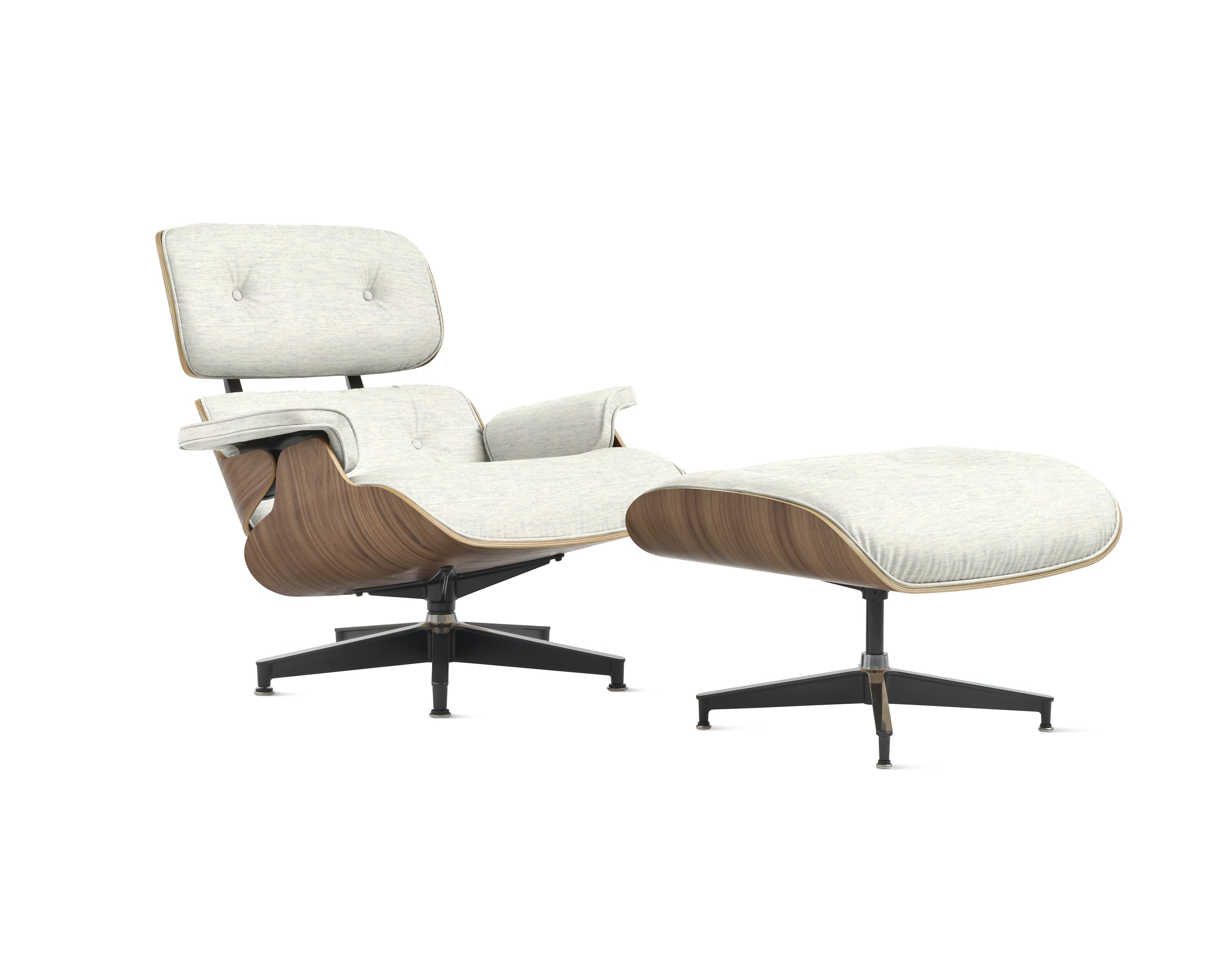 Eames Lounge Chair and Ottoman - Standard or Tall, Walnut, Luce, Brioche
