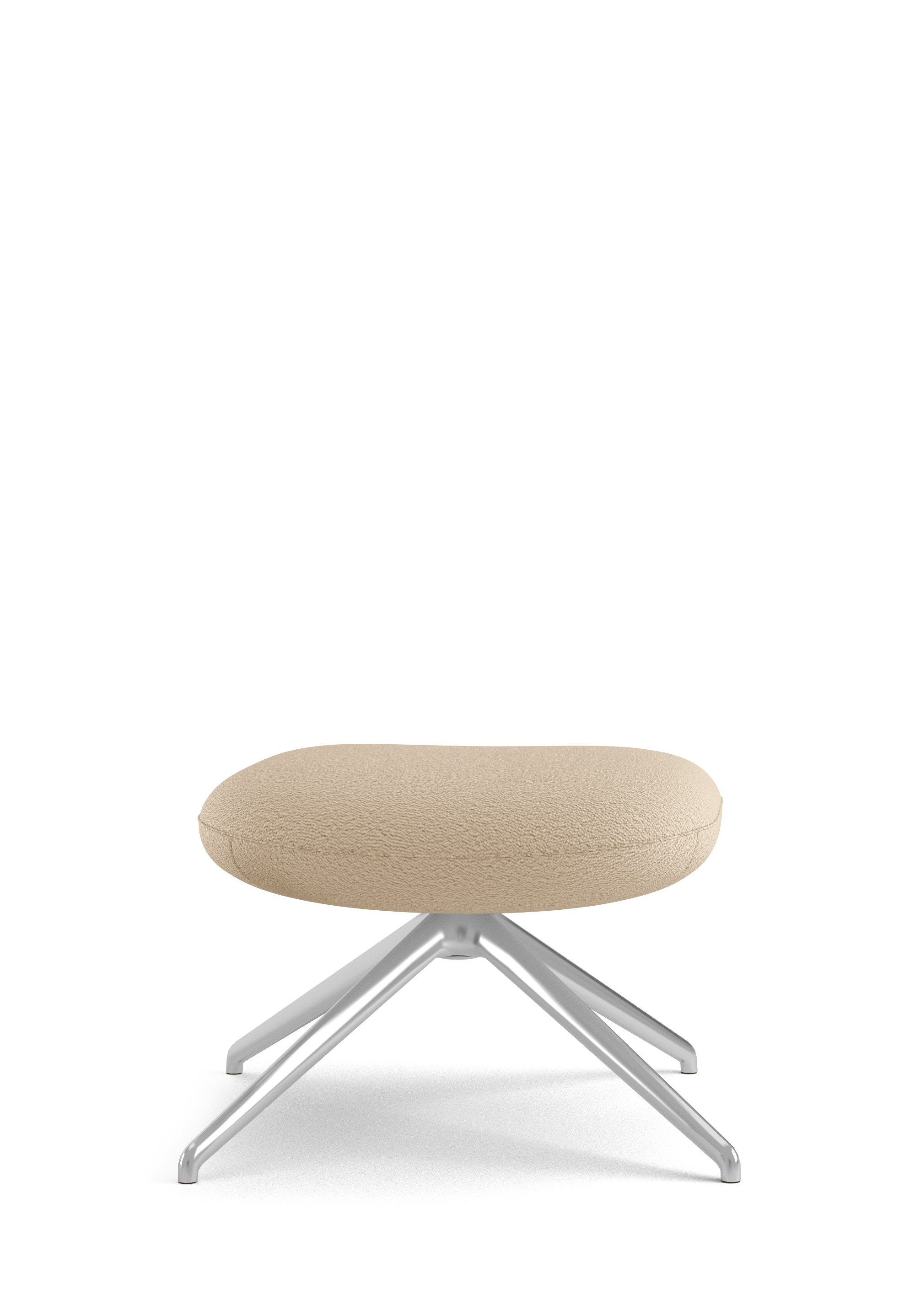 A Blis Ottoman - Chrome, Turf, Sand in  viewed from the front.