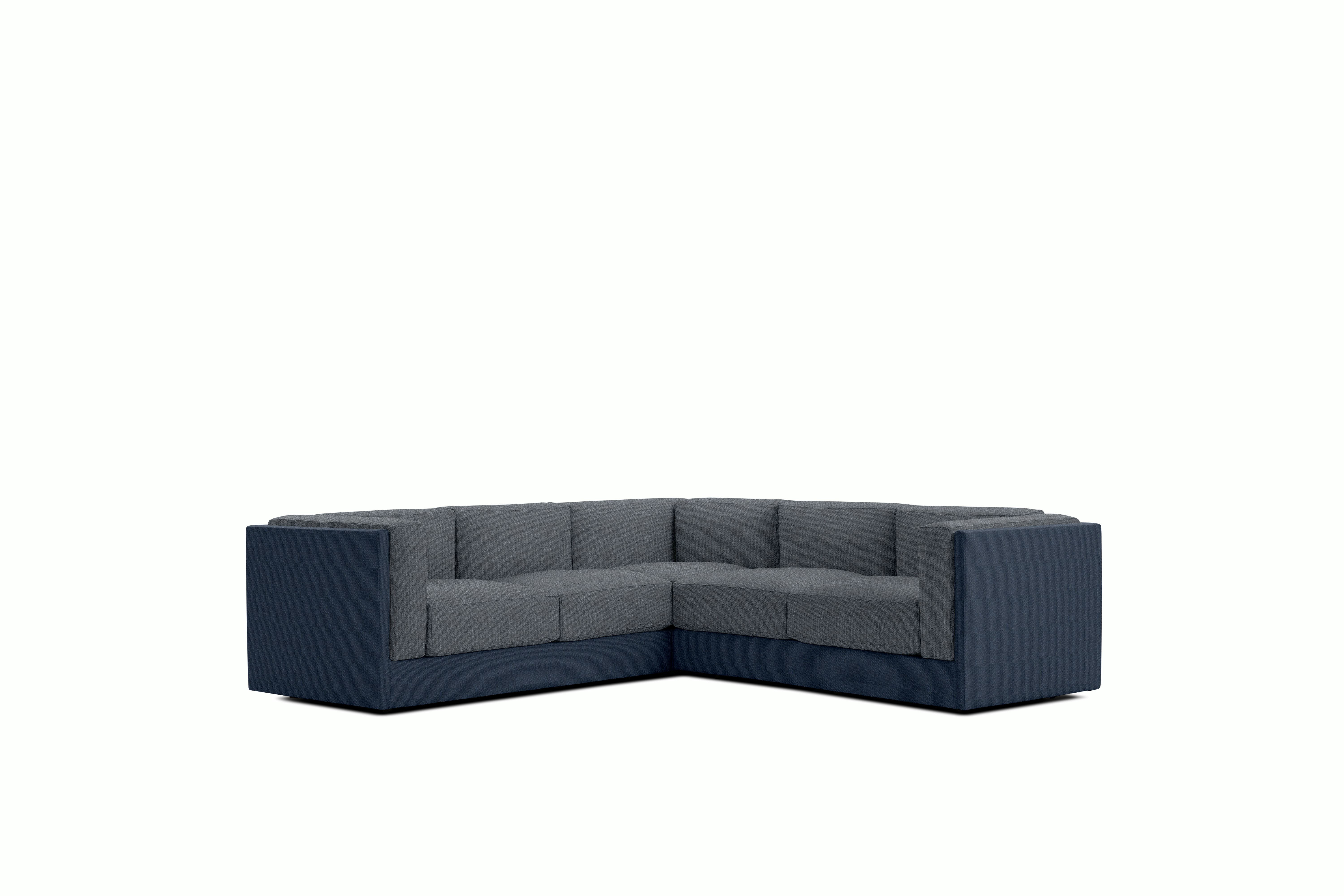Symme Corner Sectional - Fabric Frame,  Pebble Weave,  Lapis,  Pebble Weave,  Pumice