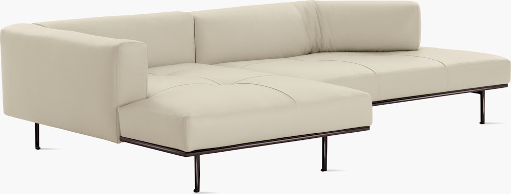 Matic Sectional - M18 Config - One-Arm Sectional,  Right,  Quilted,  Volo Leather,  Parchment,  Charcoal