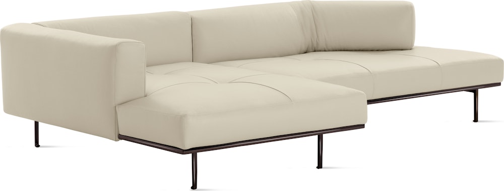 Matic Sectional - M18 Config - One-Arm Sectional,  Right,  Quilted,  Volo Leather,  Parchment,  Charcoal