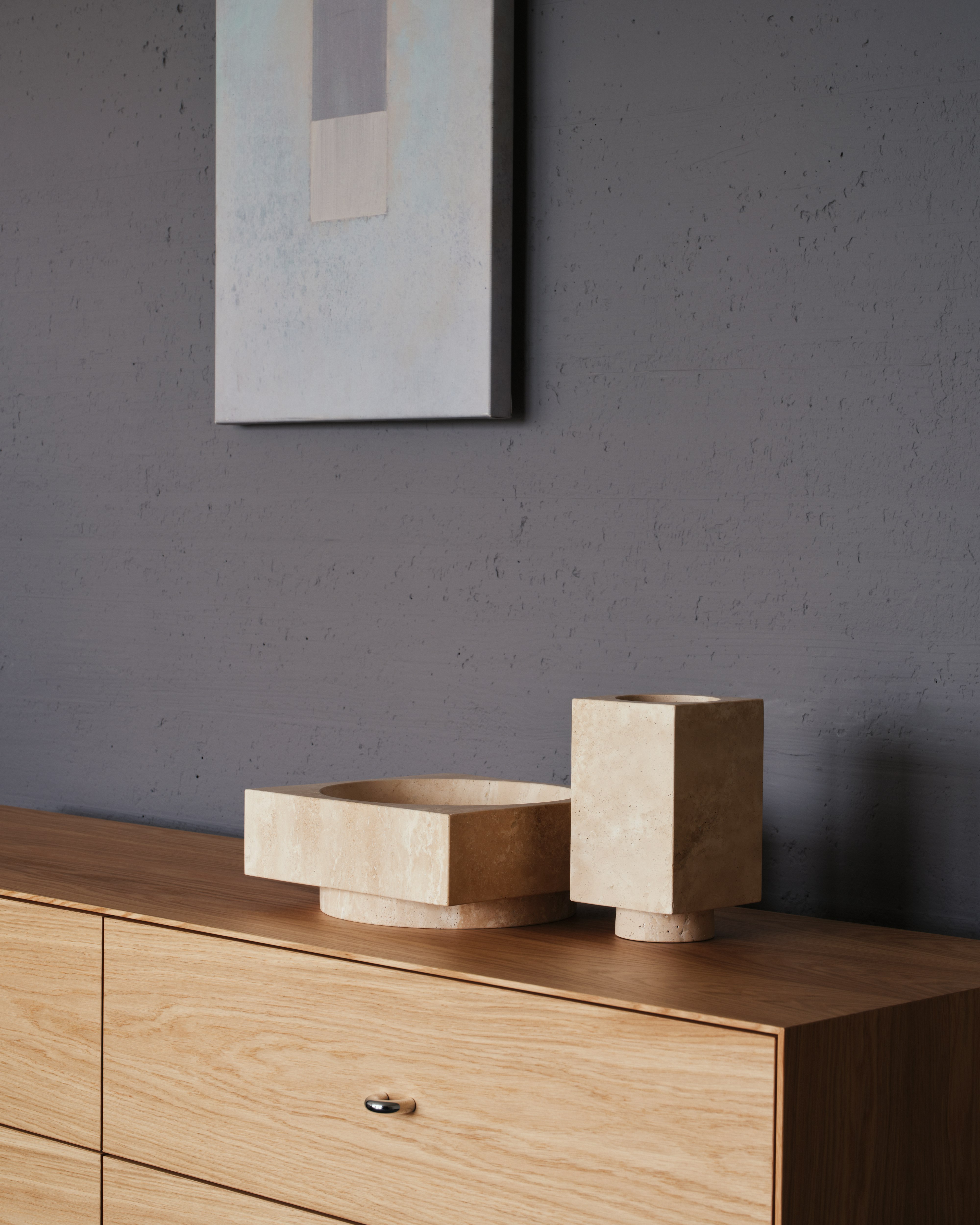 Hew Travertine Centerpiece