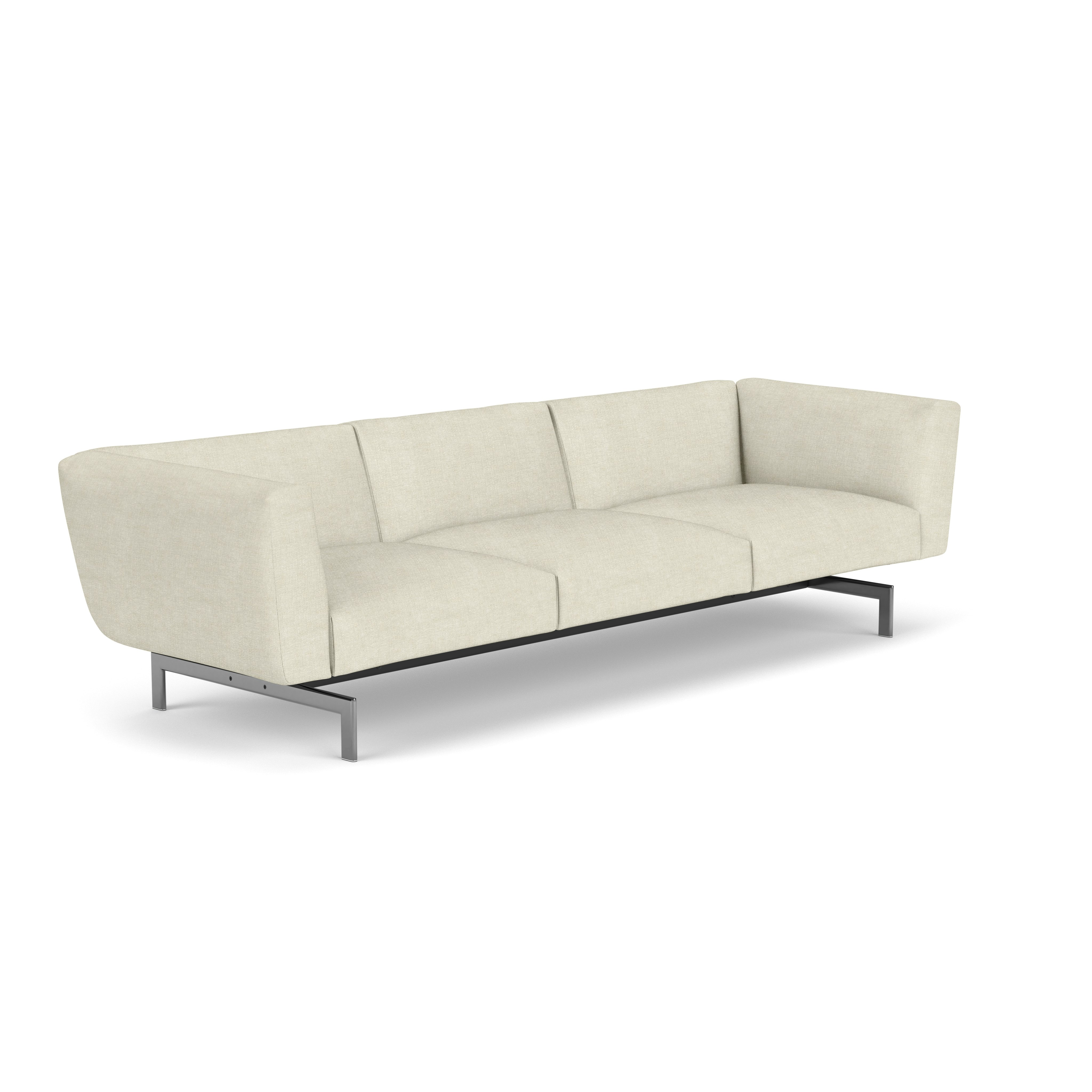 Avio Sofa - Three Seater,  Topos,  Fresco,  Polished Chrome