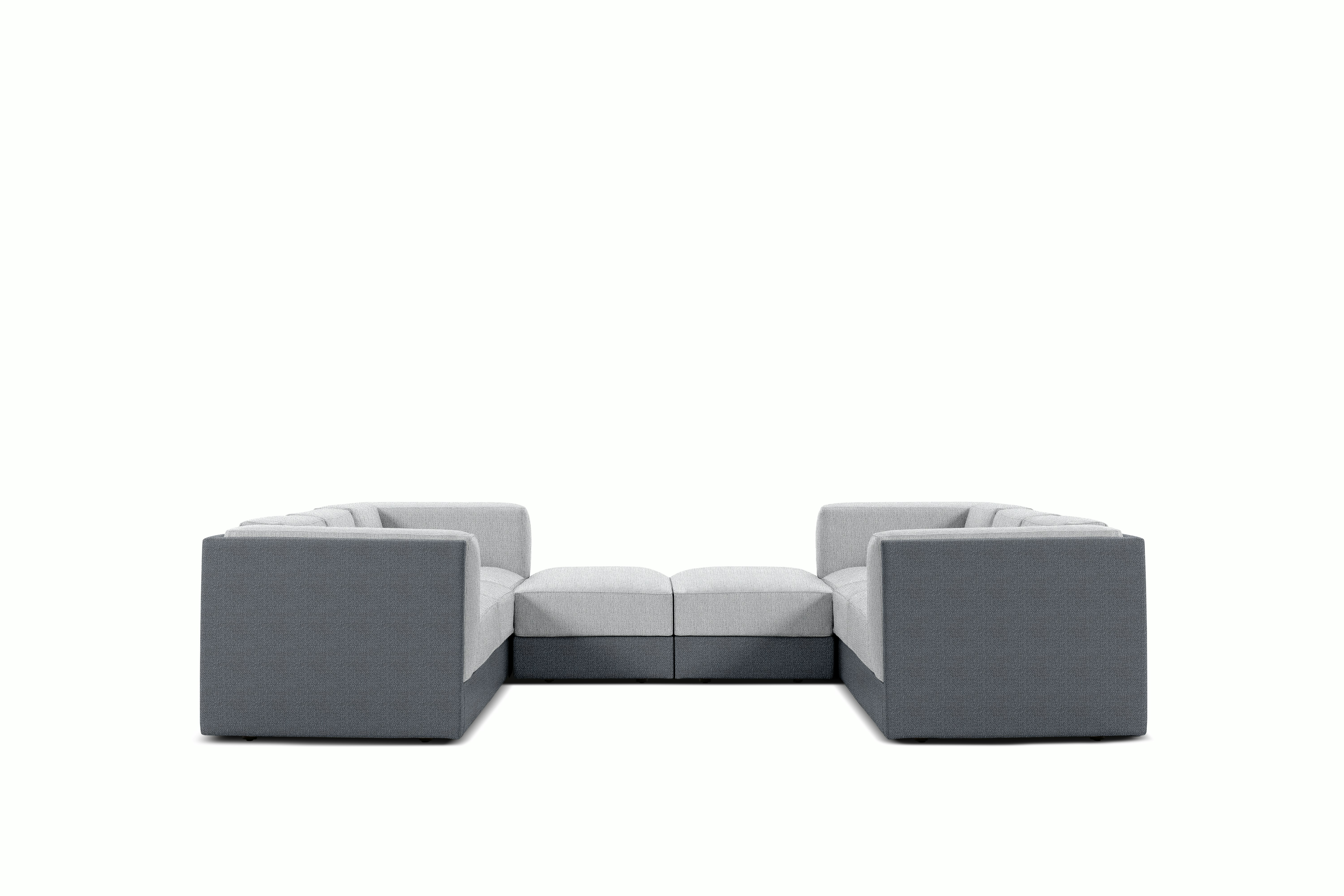 Symme U-Sectional - Fabric Frame,  Pebble Weave,  Pumice,  Pebble Weave,  Fog