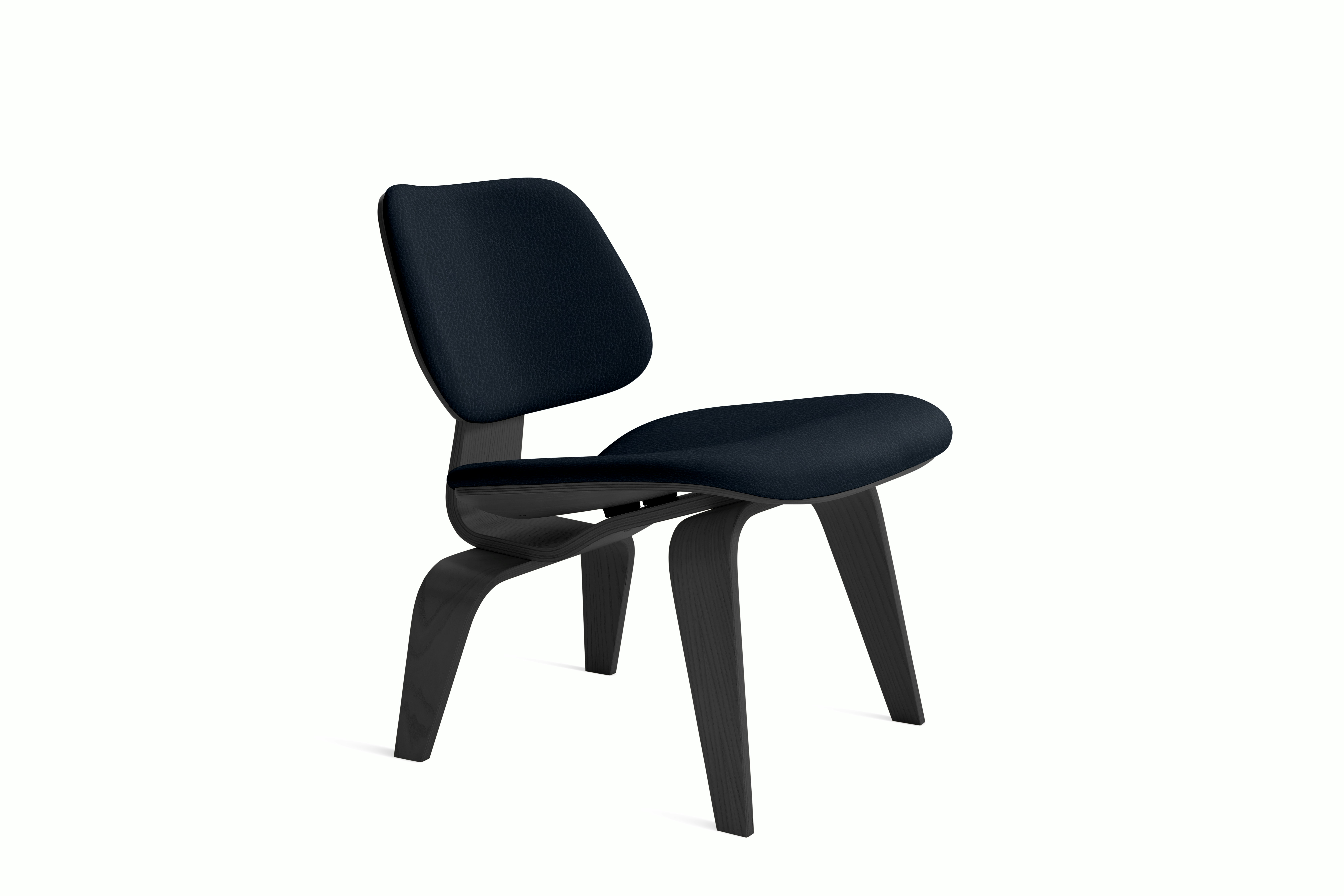 Eames Molded Plywood Lounge Chair Wood Base (LCW), Upholstered