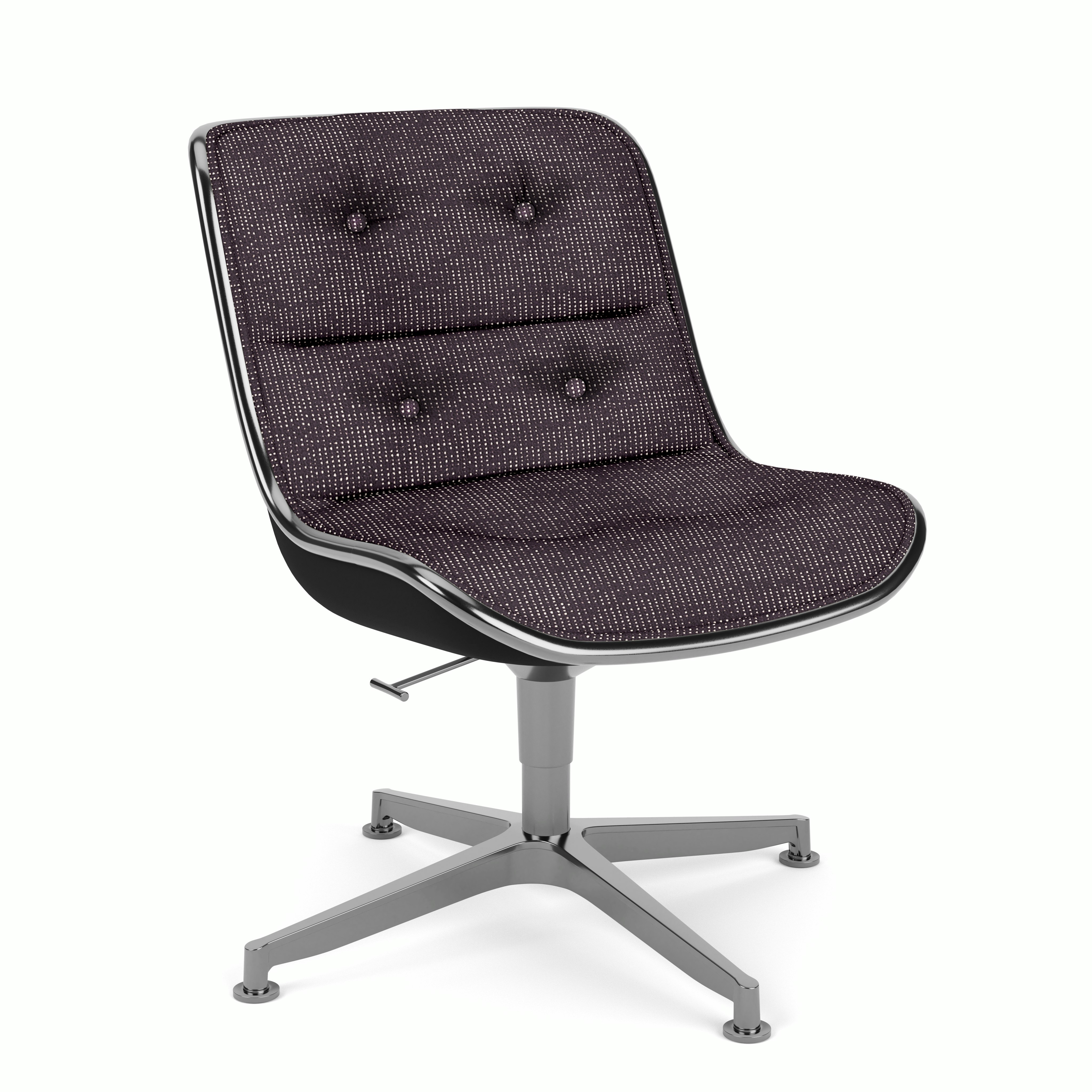 Pollock Executive Side Chair - 4 Star,  Polished Aluminum,  Prestini,  Purple and White