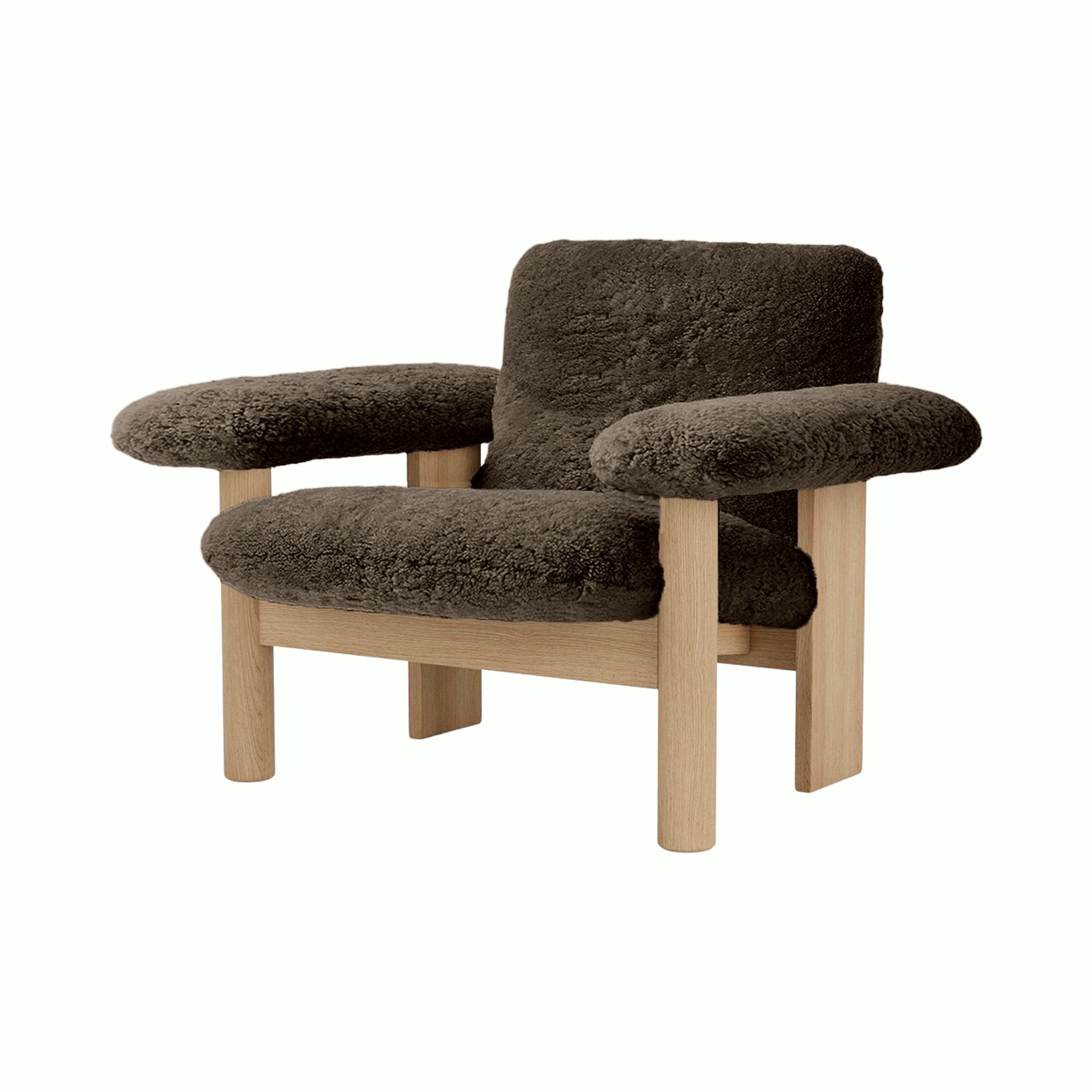 Brasilia Lounge Chair - Low Back, Oak, Sheepskin, Root