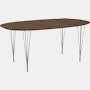 Superellipse Dining Table - Walnut, Chromed Steel
