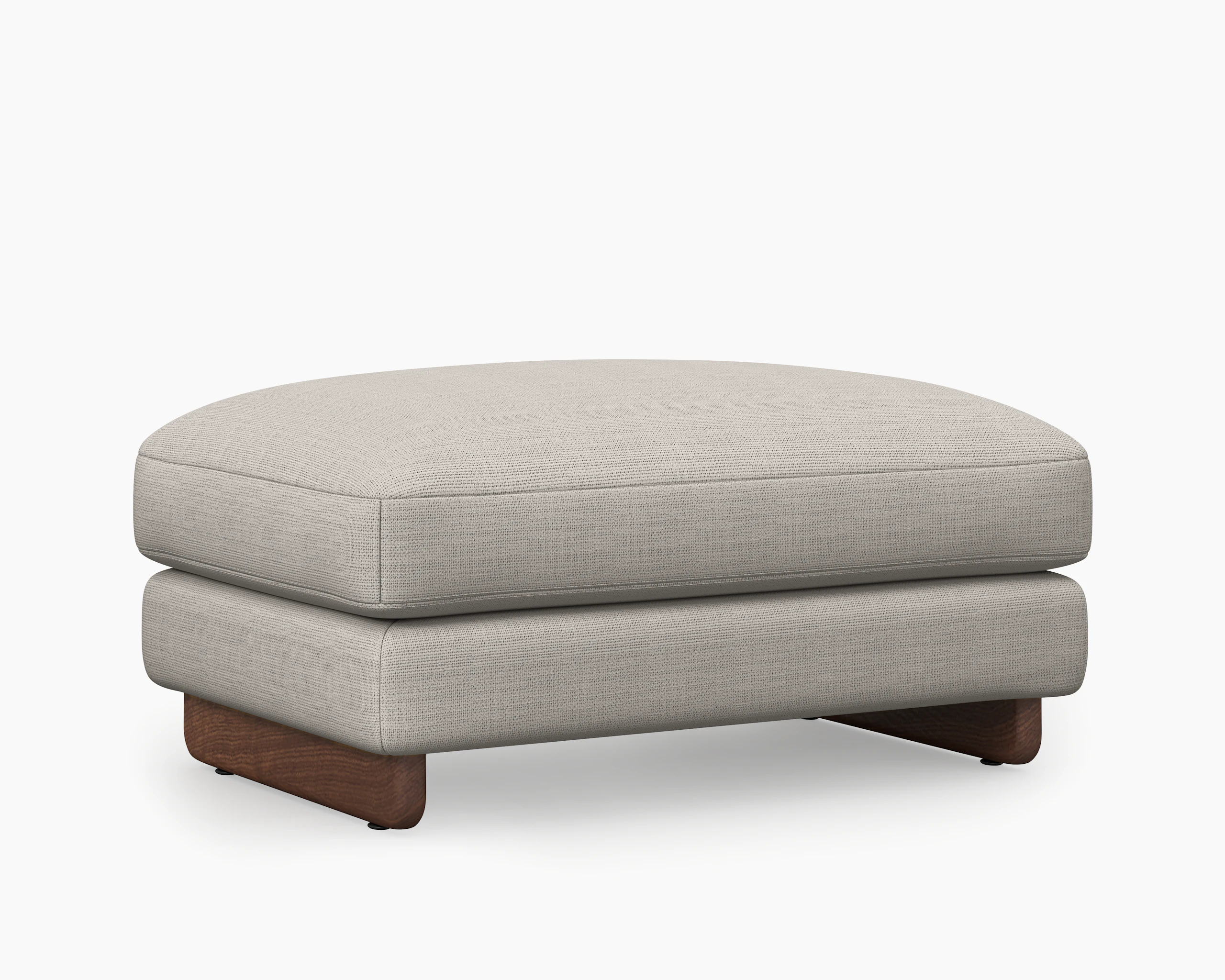Contra Ottoman - Large, Pebble Weave, Buff, Walnut