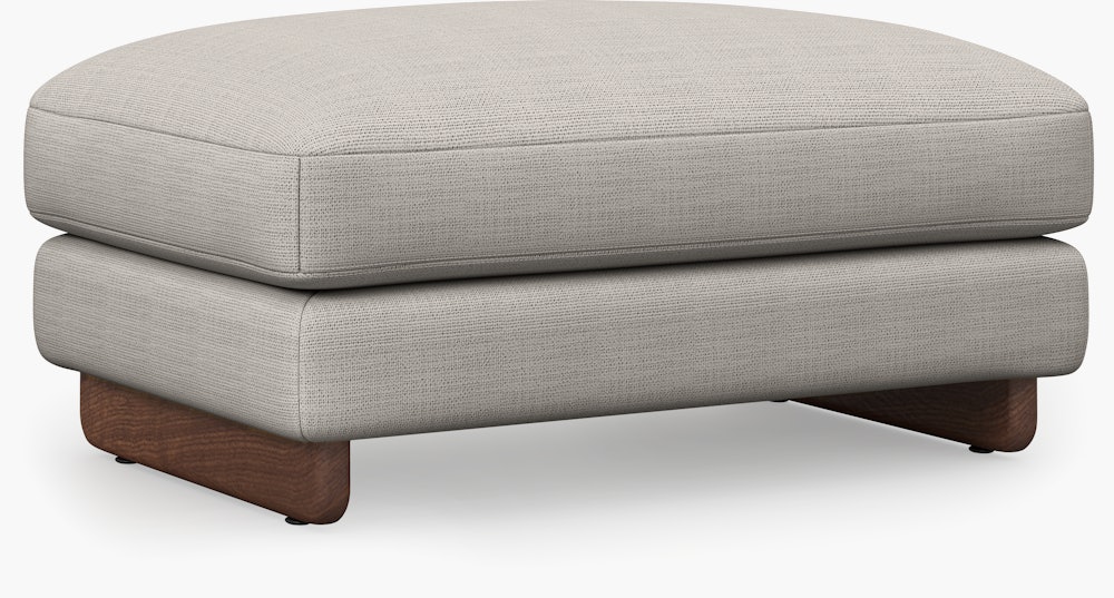 Contra Ottoman - Large, Pebble Weave, Buff, Walnut