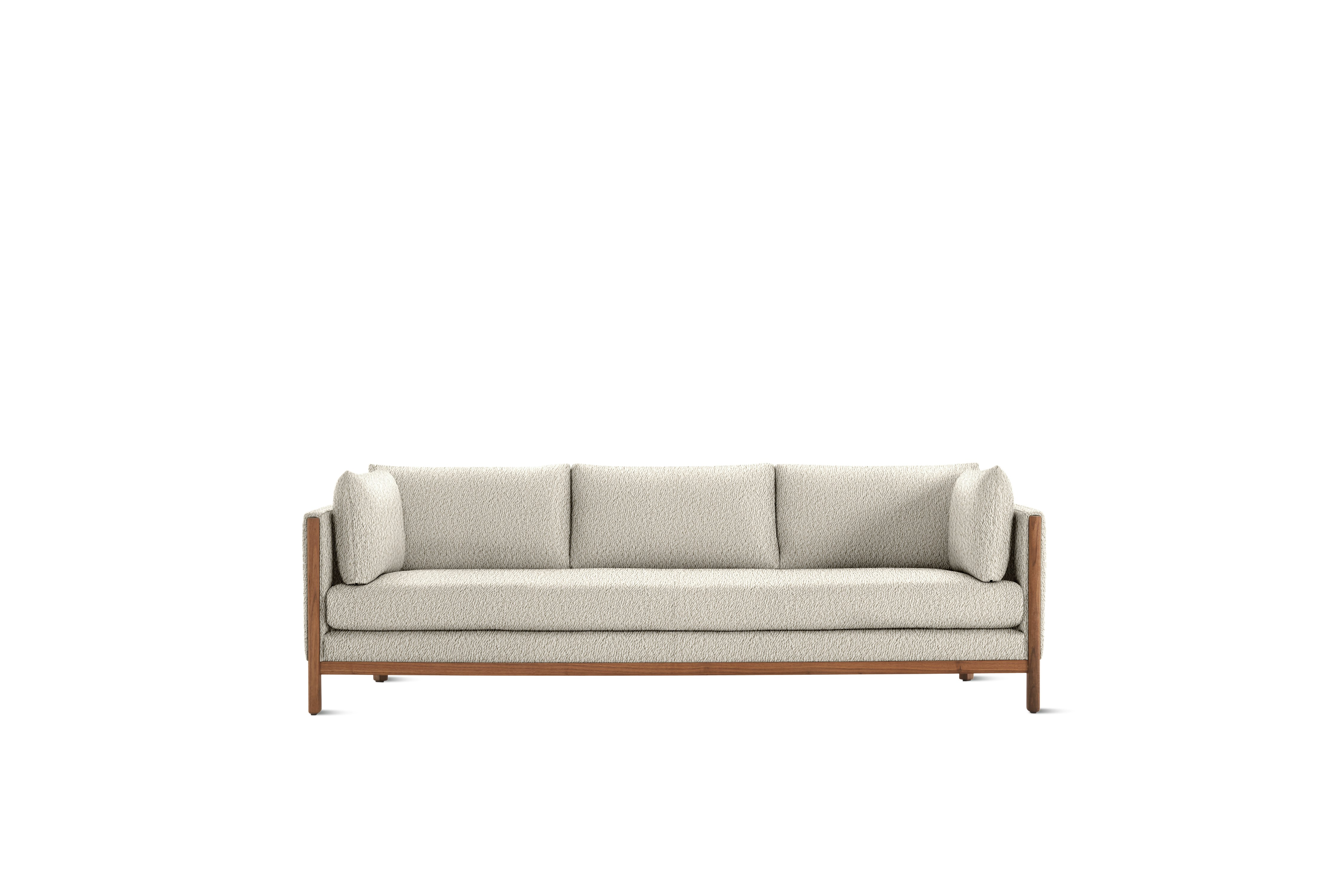 Emmy Sofa, 92 In, Turf, Cream Melange, Walnut