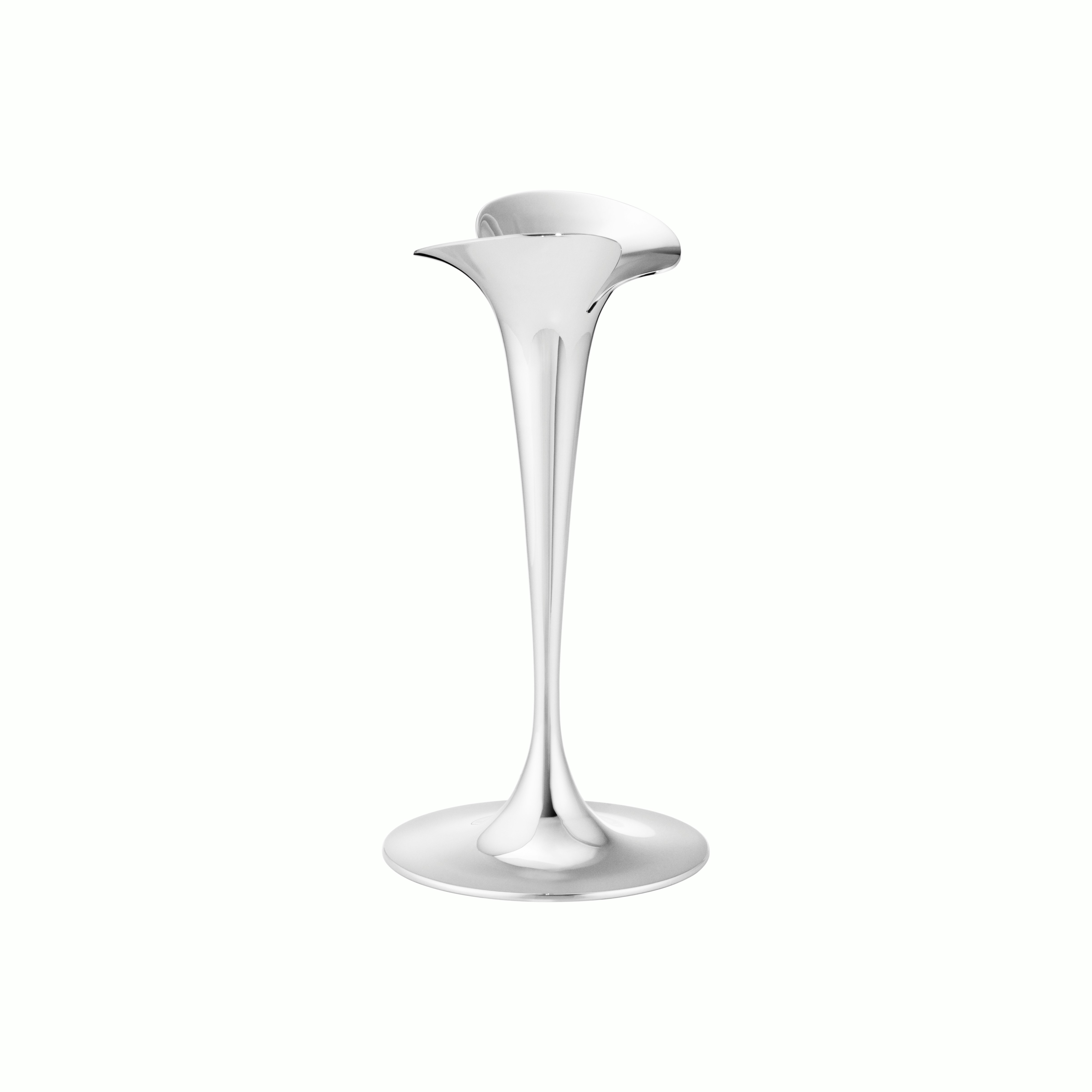 A Bloom Candleholder -Set of 2 in Grey viewed from the front.