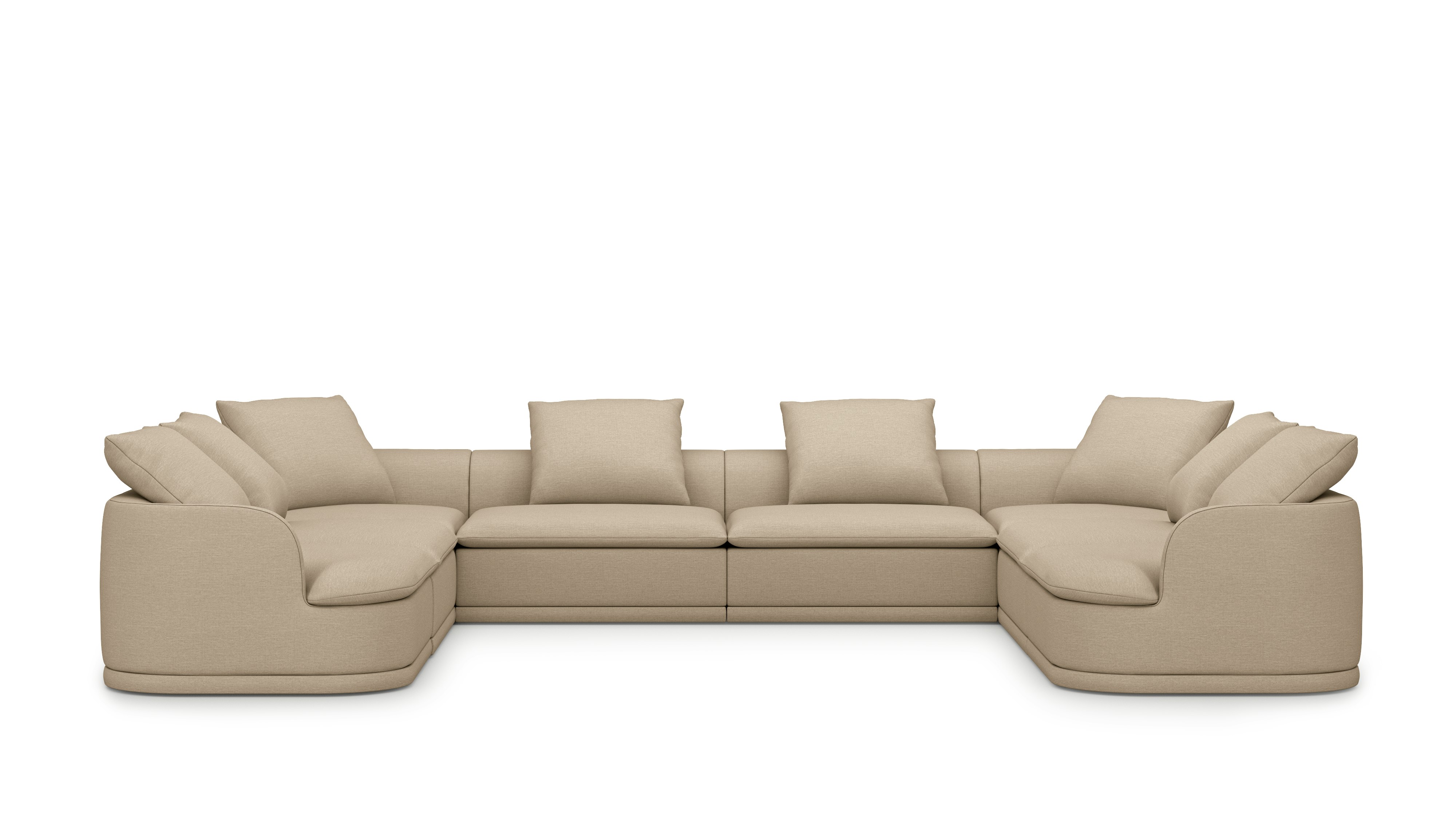 An Atlason Composed Modular Sofa U Shape Sectional in Mode: Basket viewed from the front.