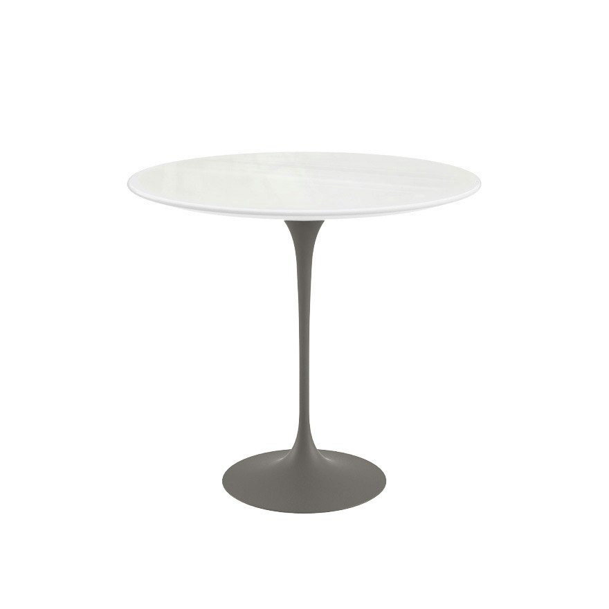 Saarinen Oval Side Table - 22",  Quartz,  Vetro Bianco,  Grey"