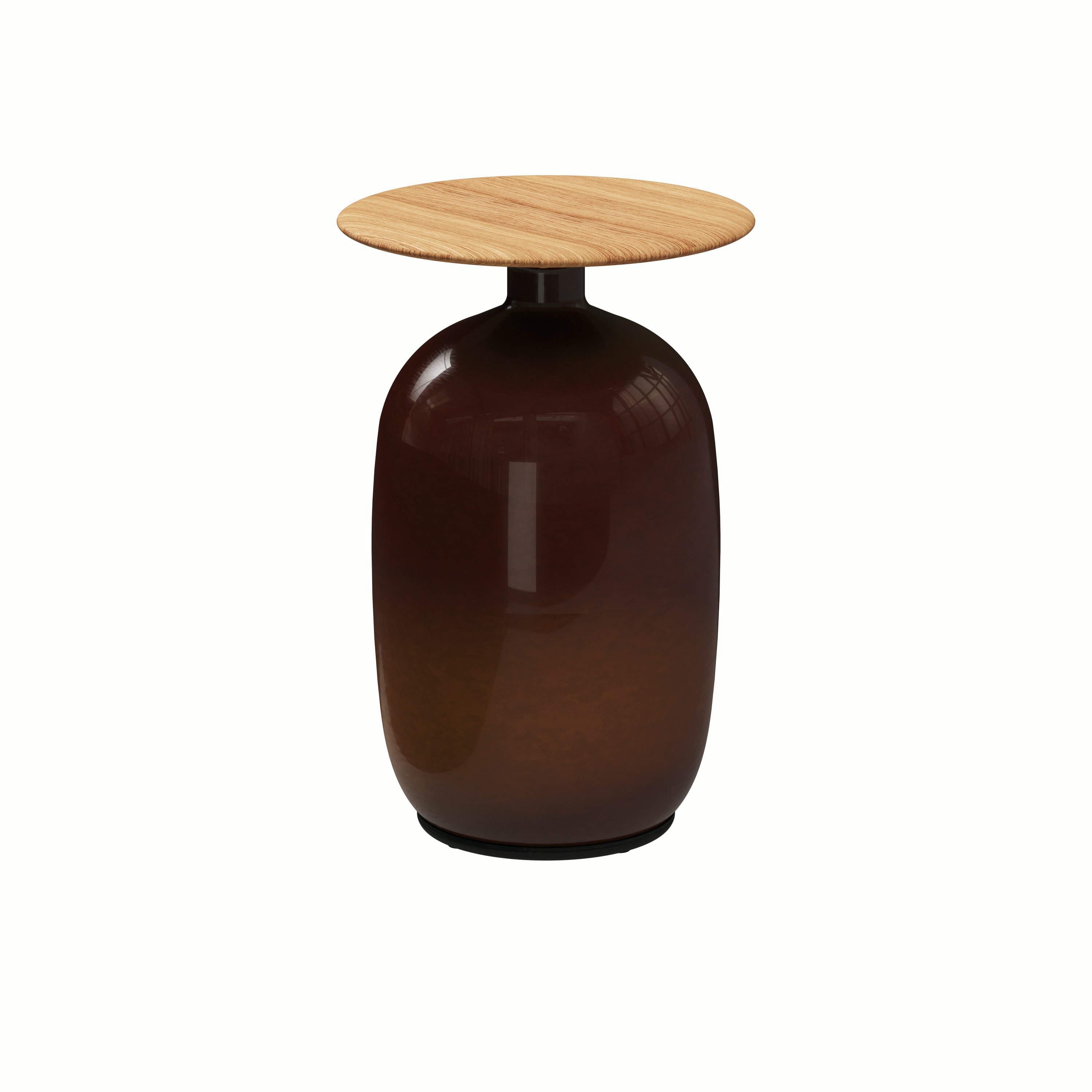 A Blow Side Table in Clay Viewed from the front.