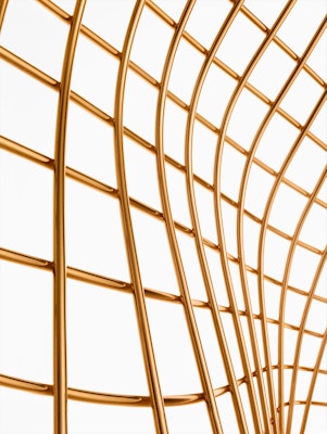 harry bertoia centennial 18k gold plated finish diamond chair