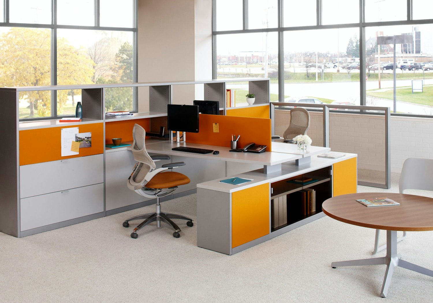 Template defines space in the open plan environment and creates efficient open plan offices.