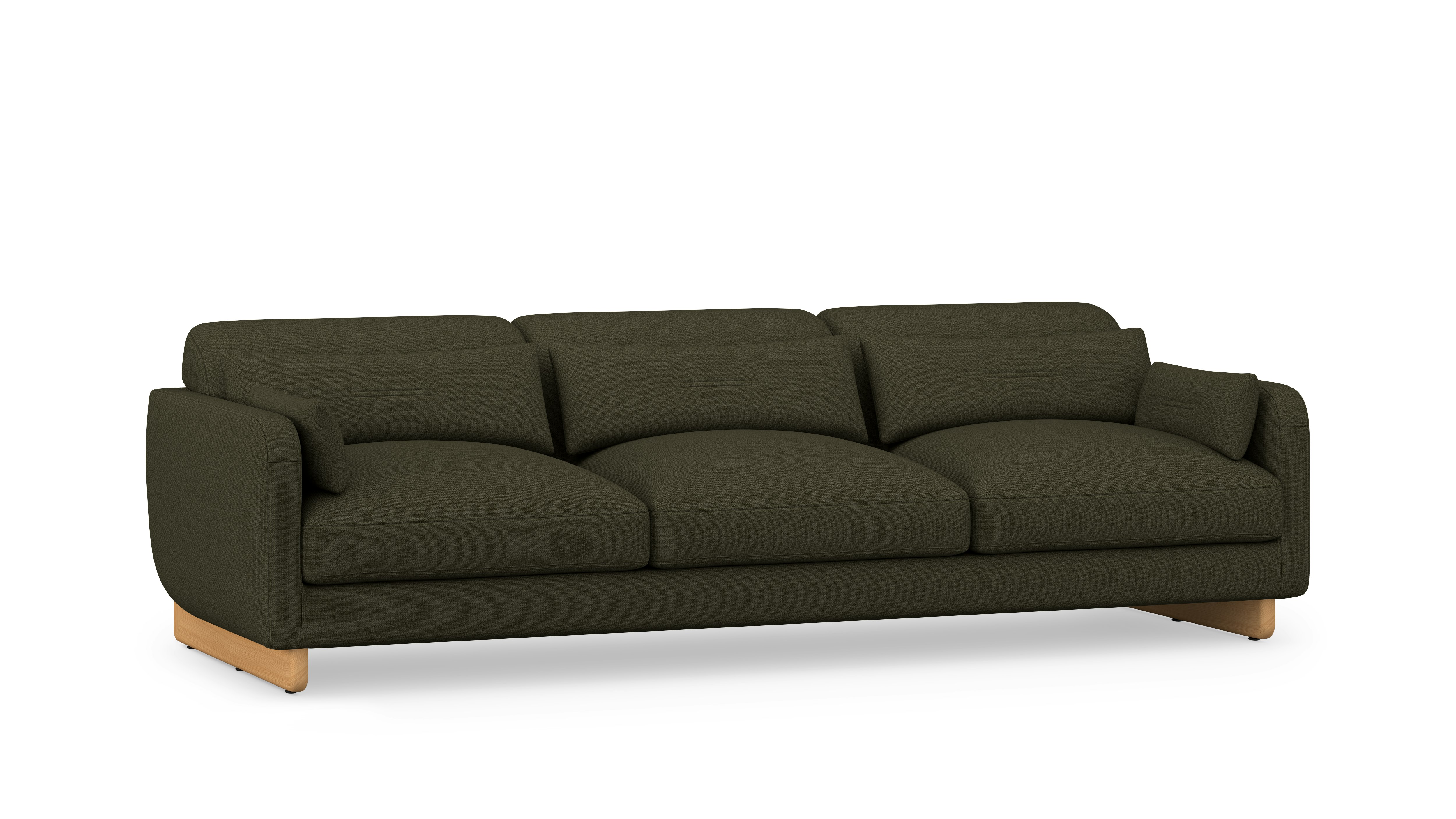Contra Sofa - 99 Inch, Pebble Weave, Militare , Oak